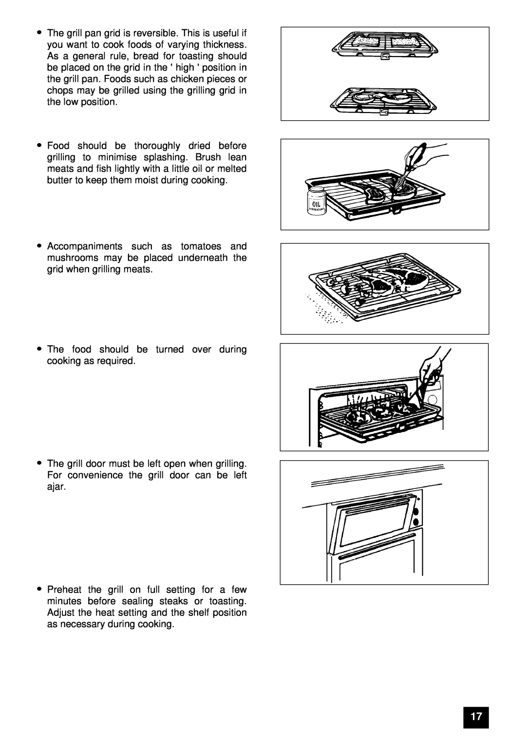 Tricity Bendix E 750 installation instructions The food should be turned over during cooking as required 