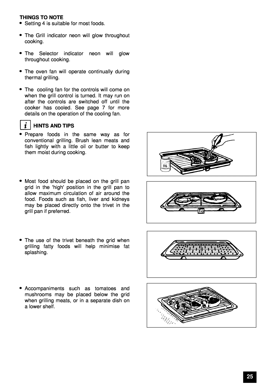 Tricity Bendix E 750 installation instructions Things To Note, Setting 4 is suitable for most foods, Hints And Tips 