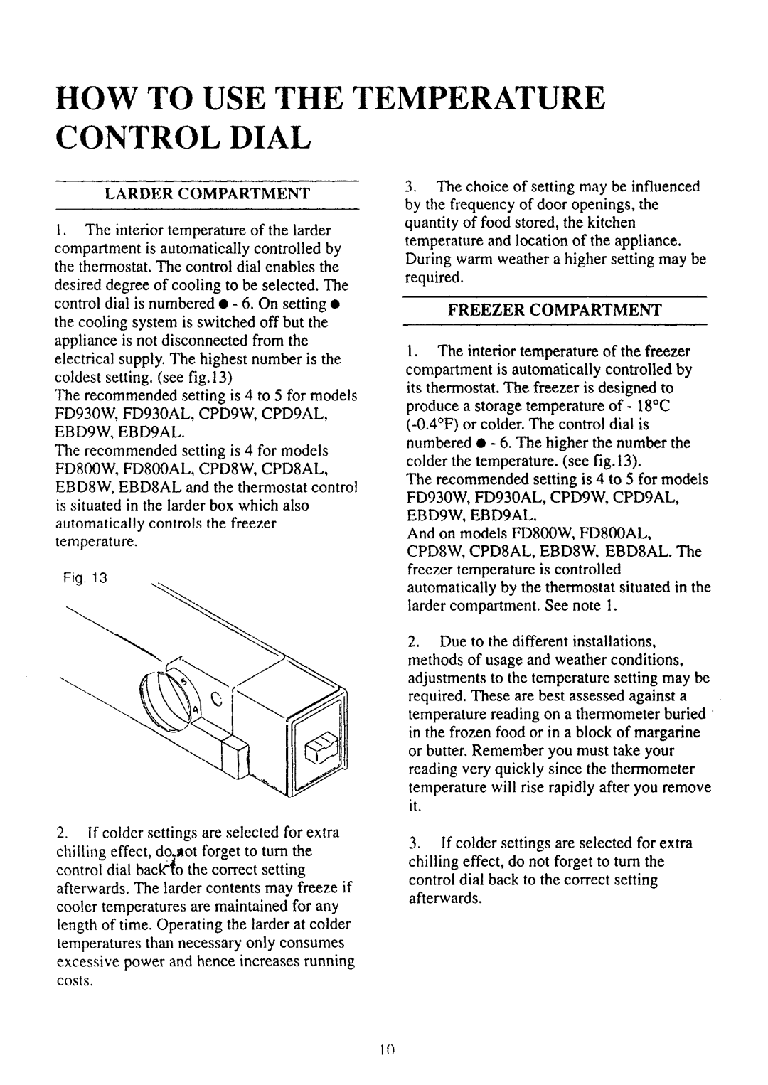 Tricity Bendix FD930, ECD019 manual 