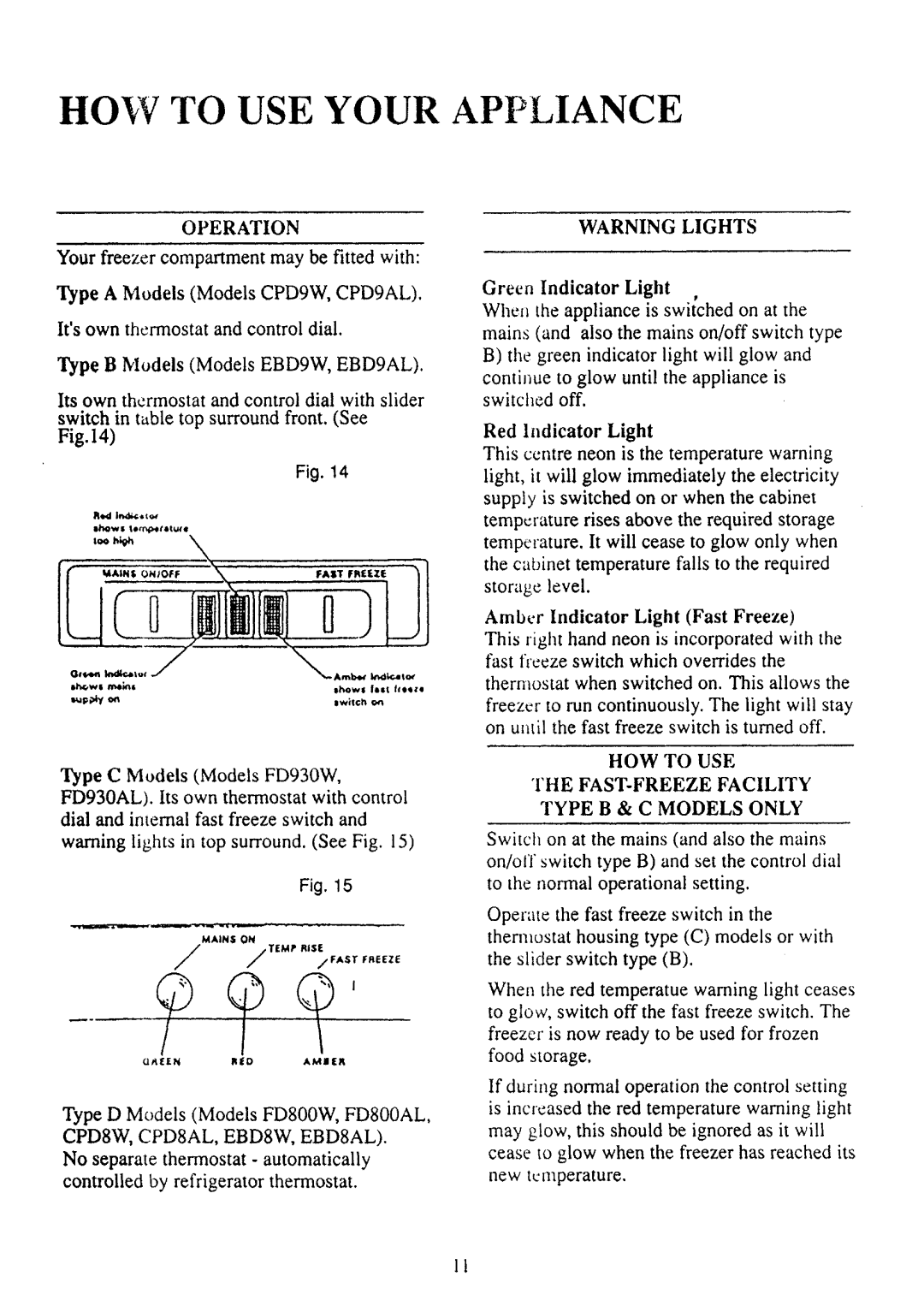 Tricity Bendix ECD019, FD930 manual 