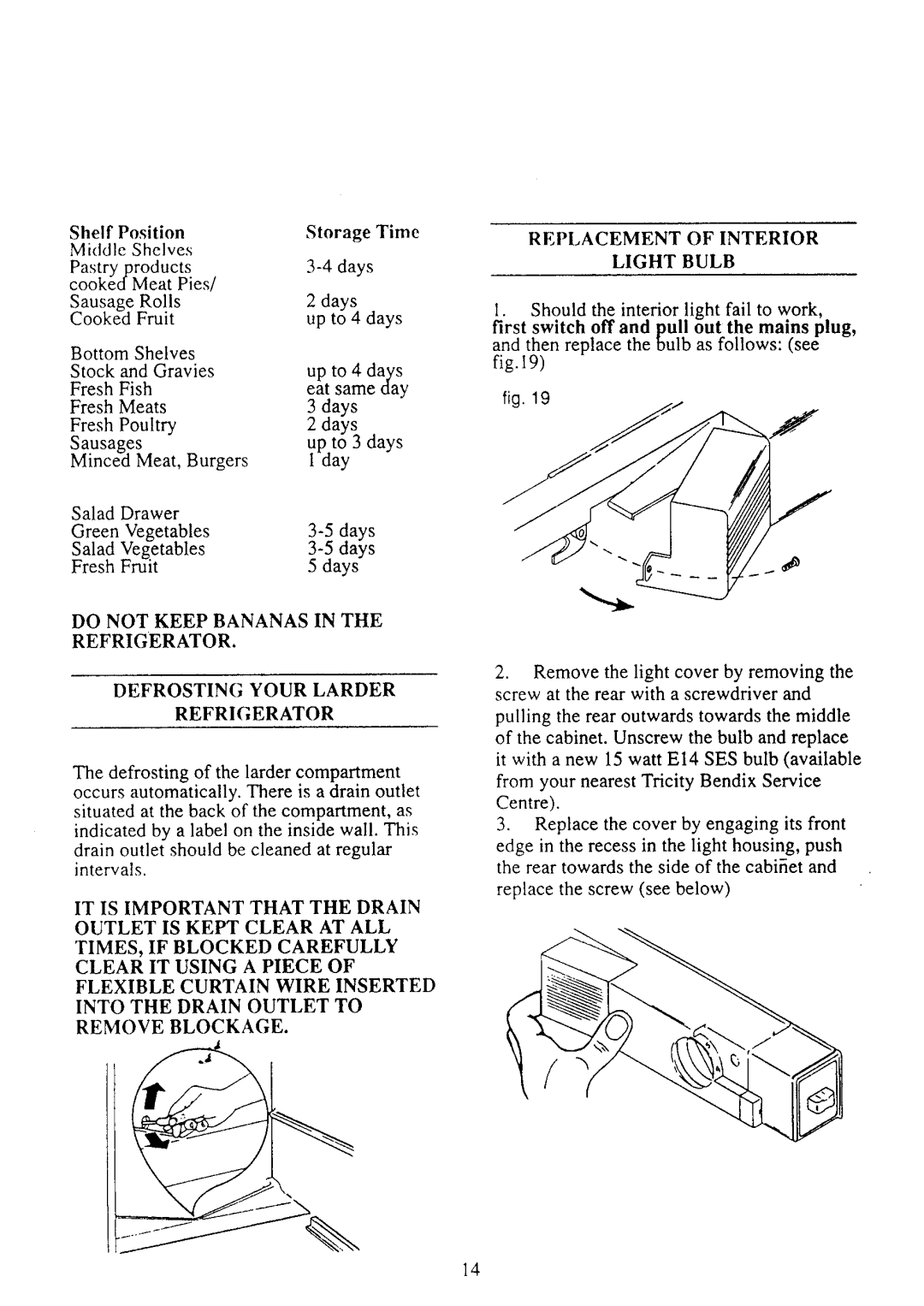 Tricity Bendix FD930, ECD019 manual 