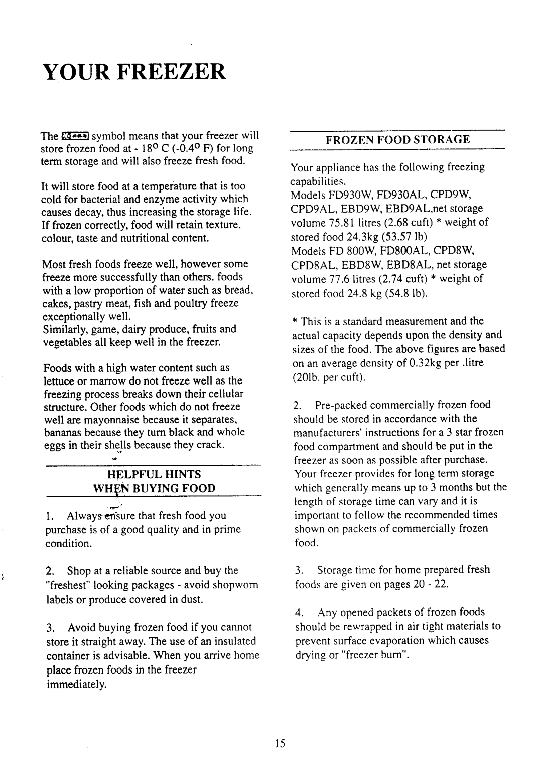 Tricity Bendix ECD019, FD930 manual 