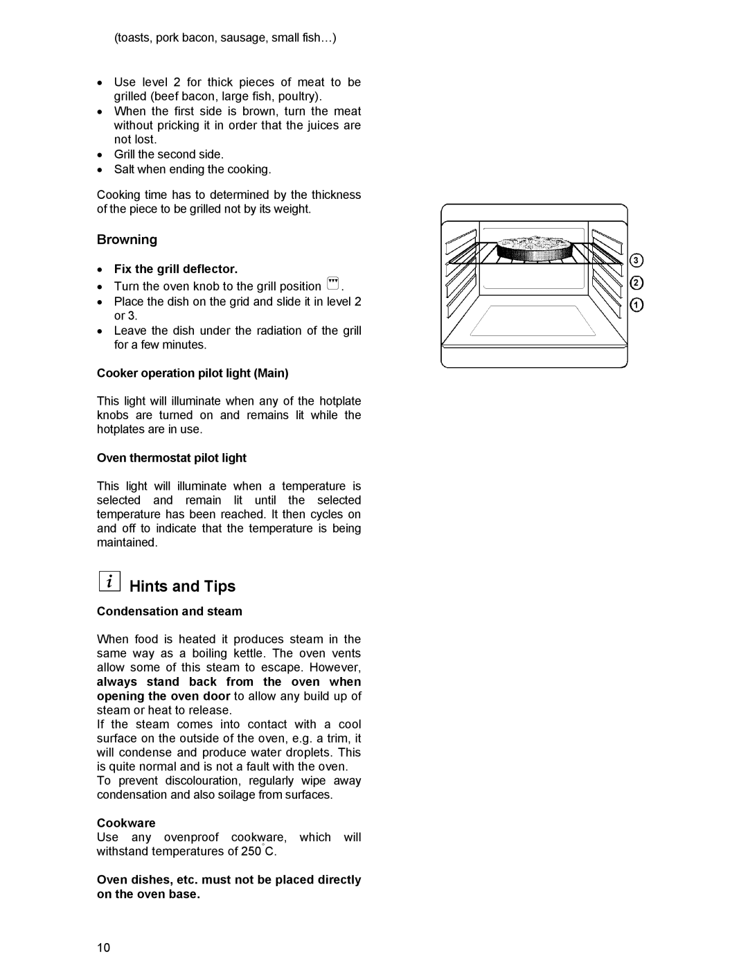 Tricity Bendix ESC 5061 W GB manual Hints and Tips, Browning 