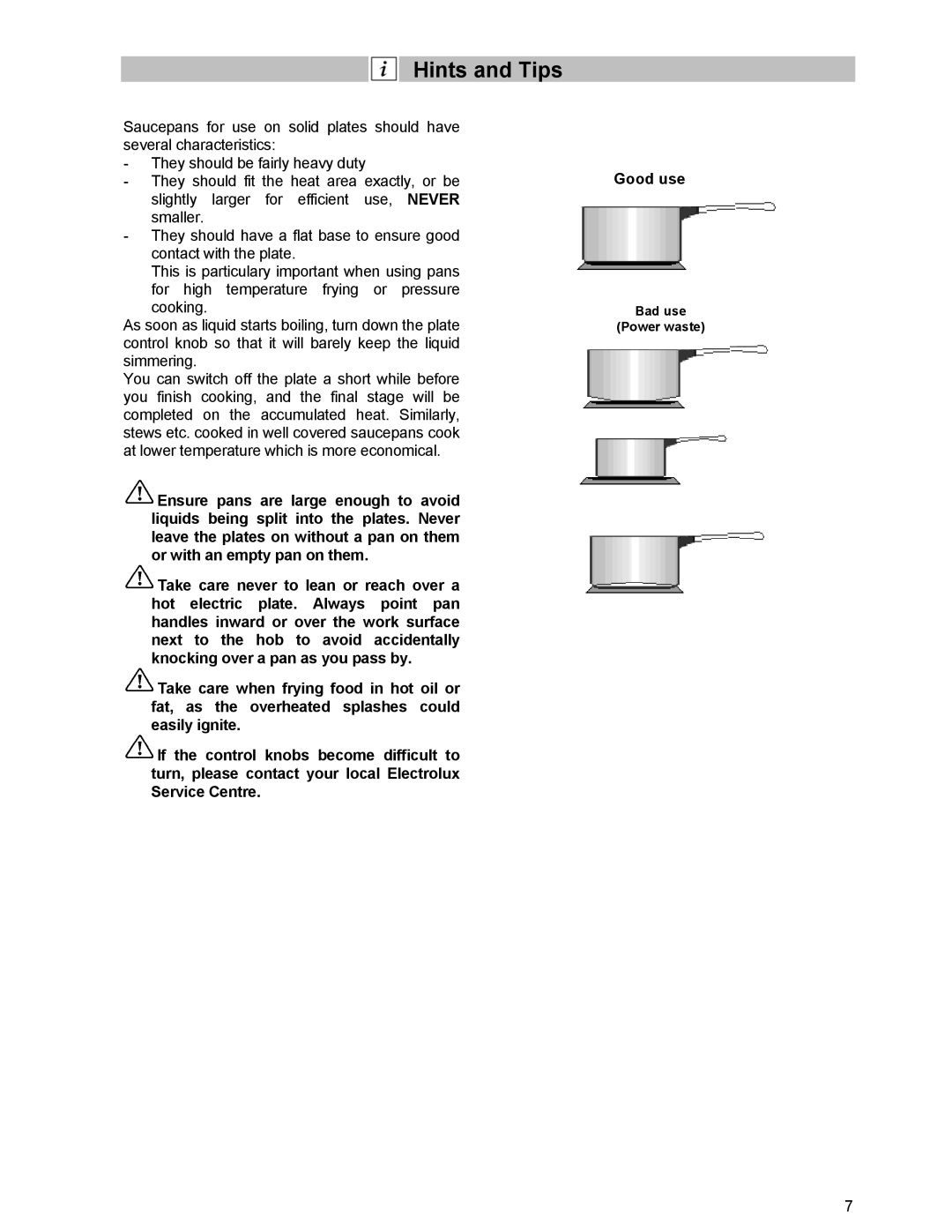 Tricity Bendix ESC 5061 W GB manual Hints and Tips 