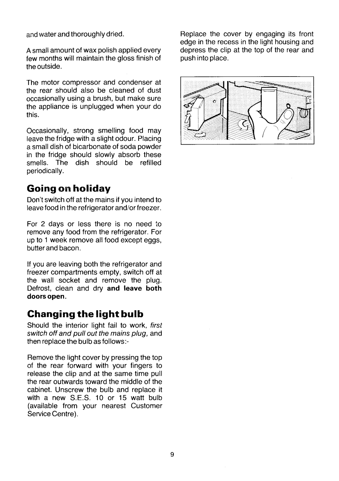 Tricity Bendix Freezer Operating manual 