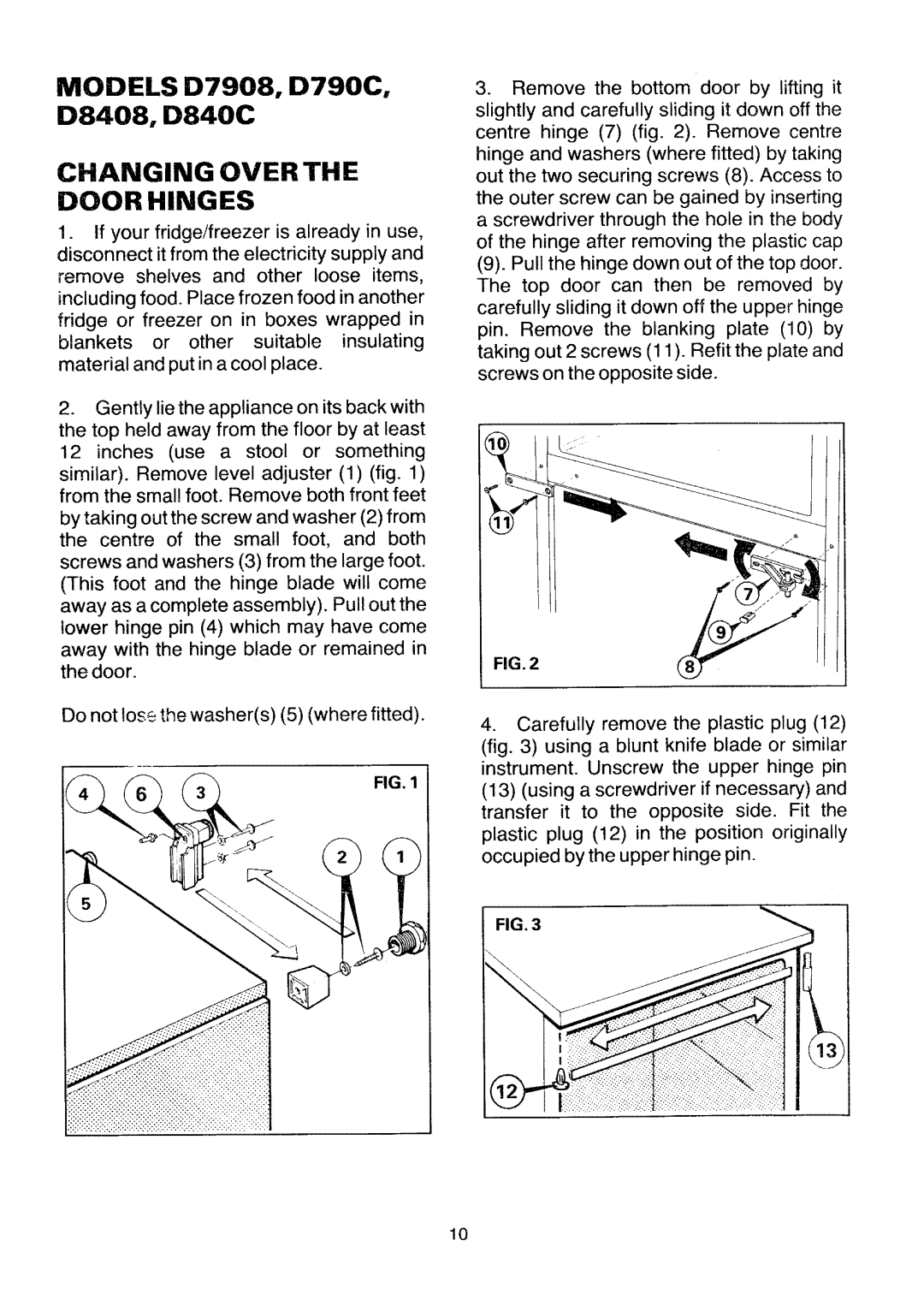 Tricity Bendix Freezer Operating manual 