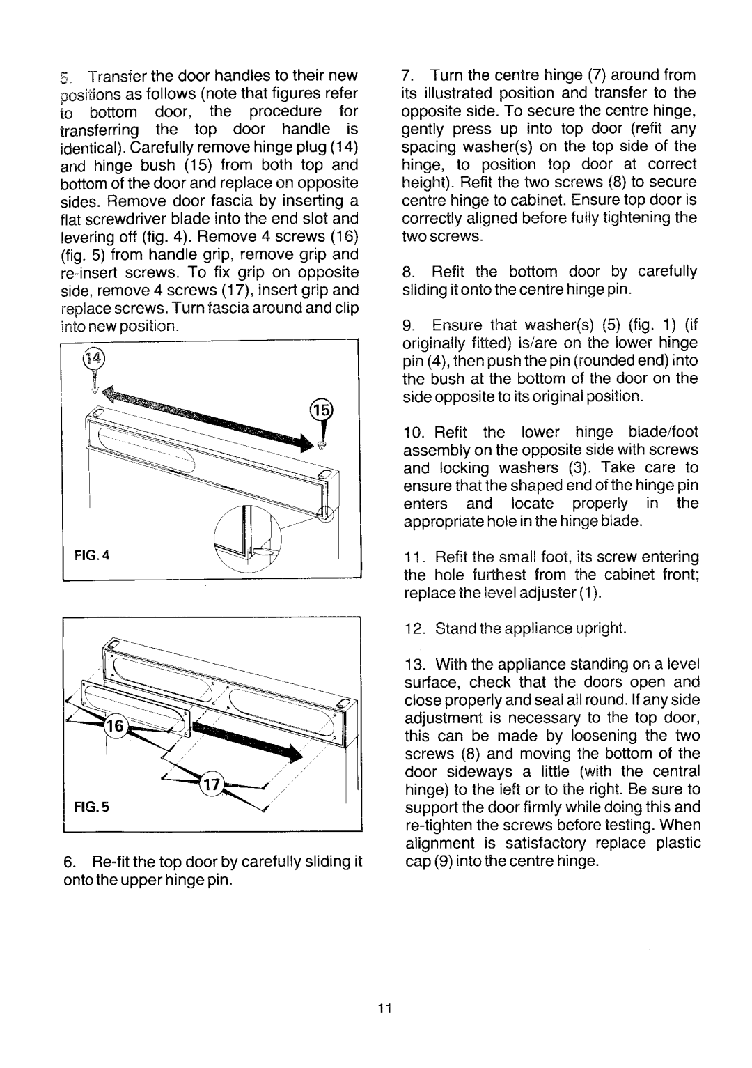 Tricity Bendix Freezer Operating manual 
