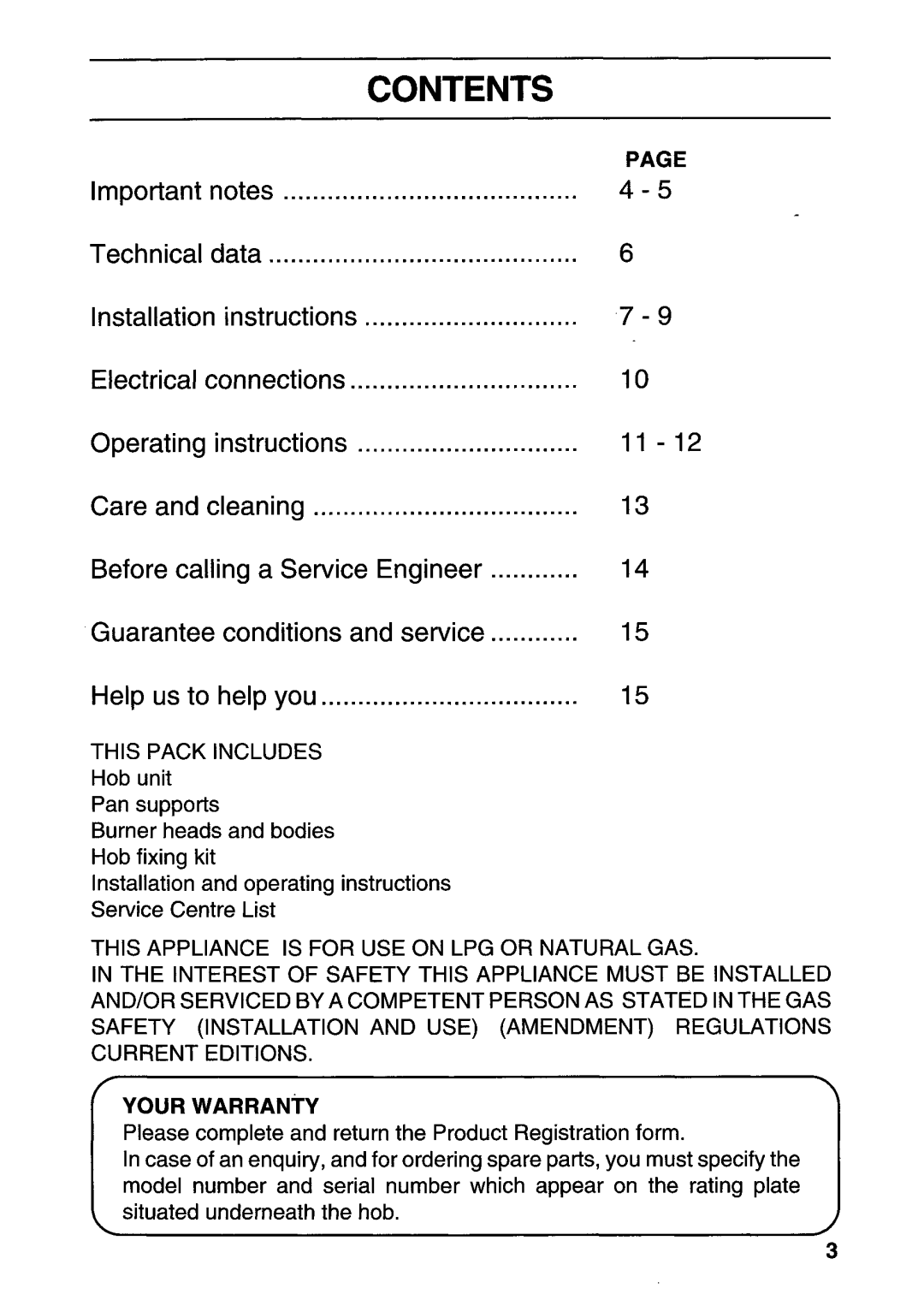 Tricity Bendix HG210 manual 