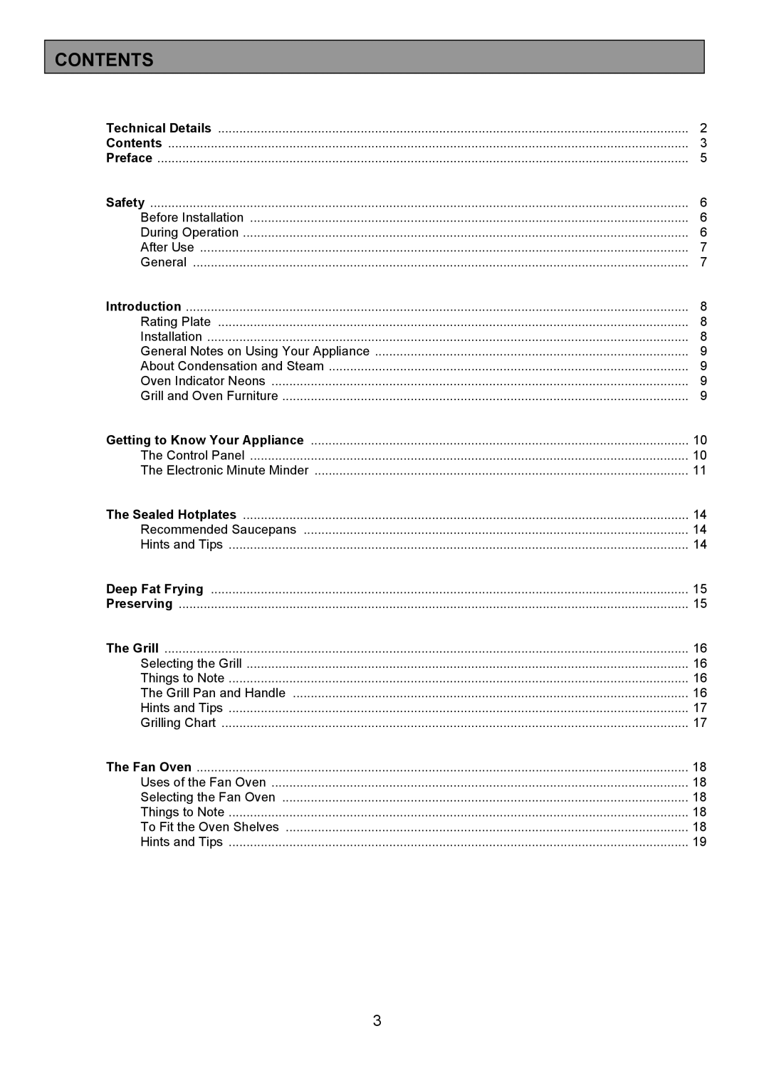 Tricity Bendix RE50G installation instructions Contents 