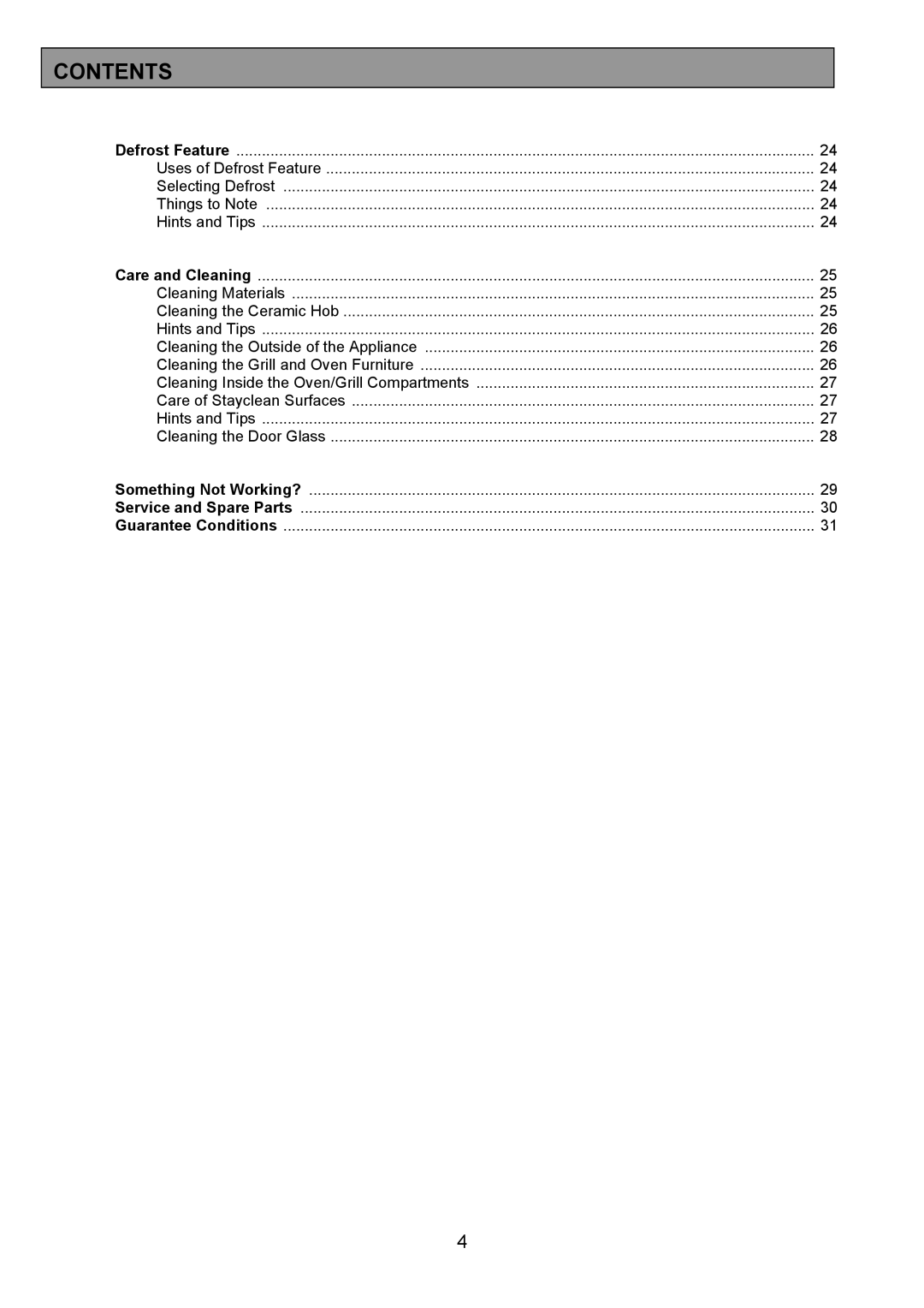 Tricity Bendix RE50GC installation instructions Uses of Defrost Feature Selecting Defrost Things to Note 