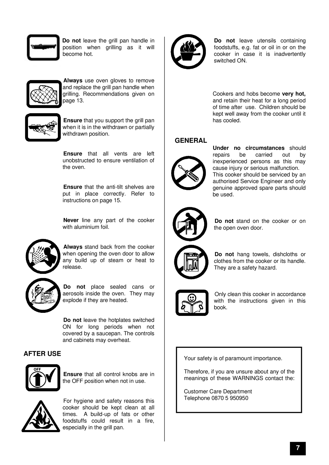 Tricity Bendix RE50M installation instructions After USE, General 