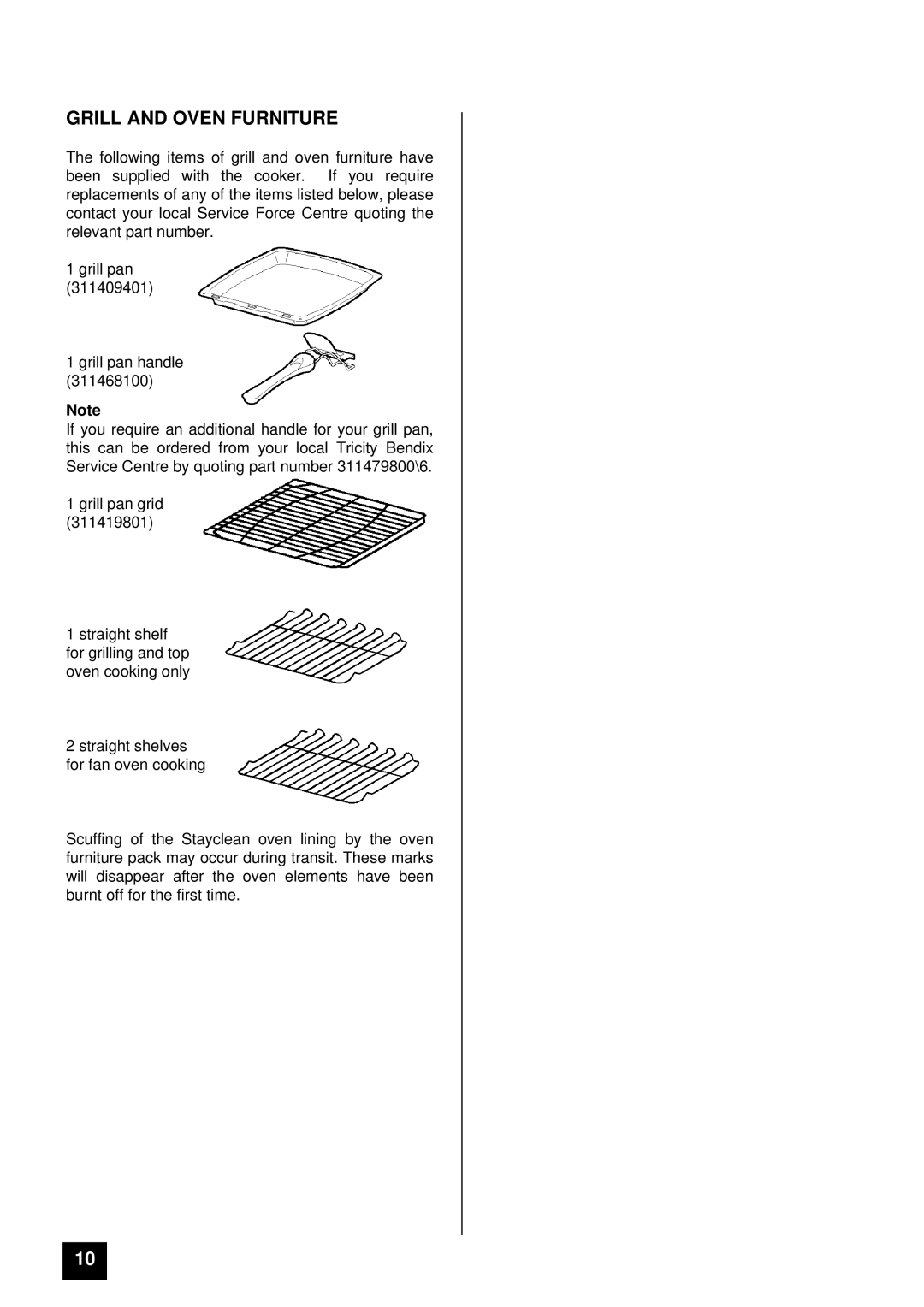 Tricity Bendix RE60DC, RE60 SS installation instructions Grill and Oven Furniture 