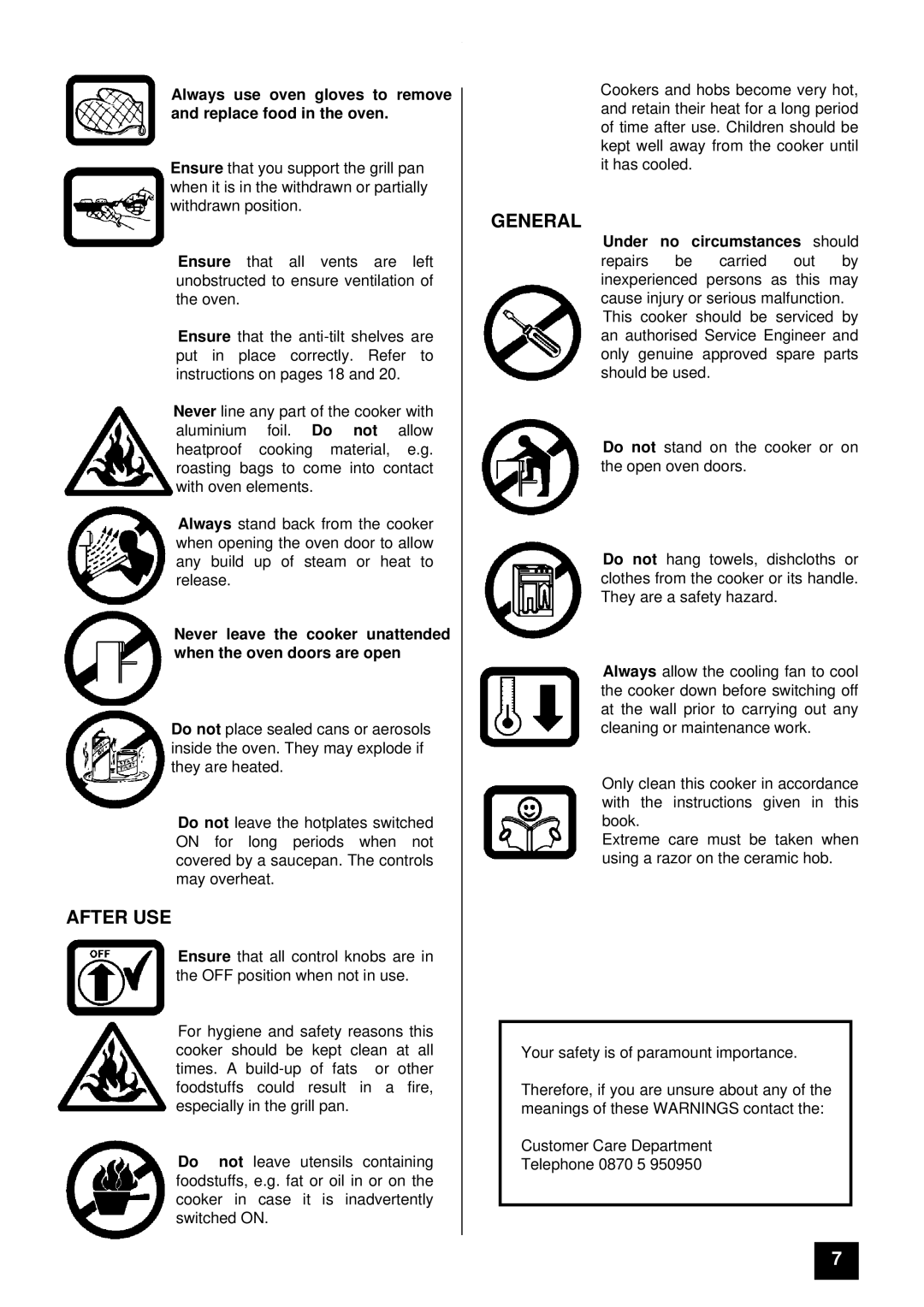 Tricity Bendix RE60 SS, RE60DC installation instructions After USE, General 