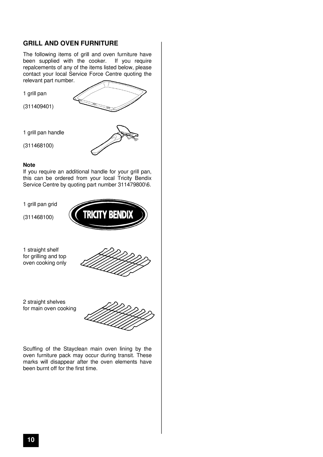 Tricity Bendix RE60GC installation instructions Grill and Oven Furniture 