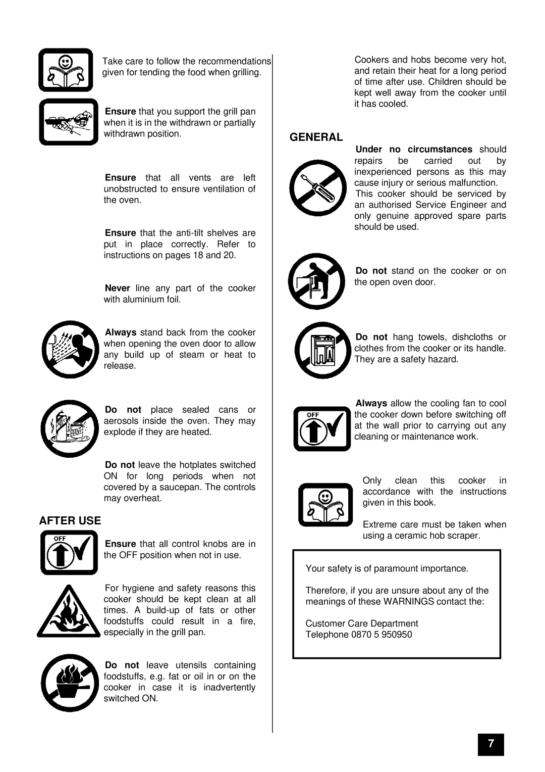 Tricity Bendix RE60GC installation instructions After USE, General 