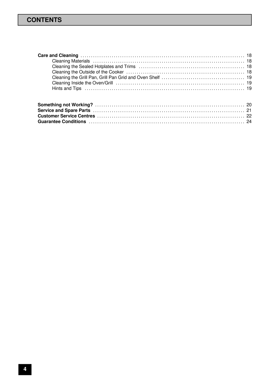 Tricity Bendix RSE50M installation instructions Contents 