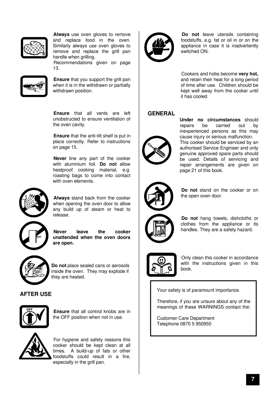 Tricity Bendix RSE50M installation instructions After USE, General 