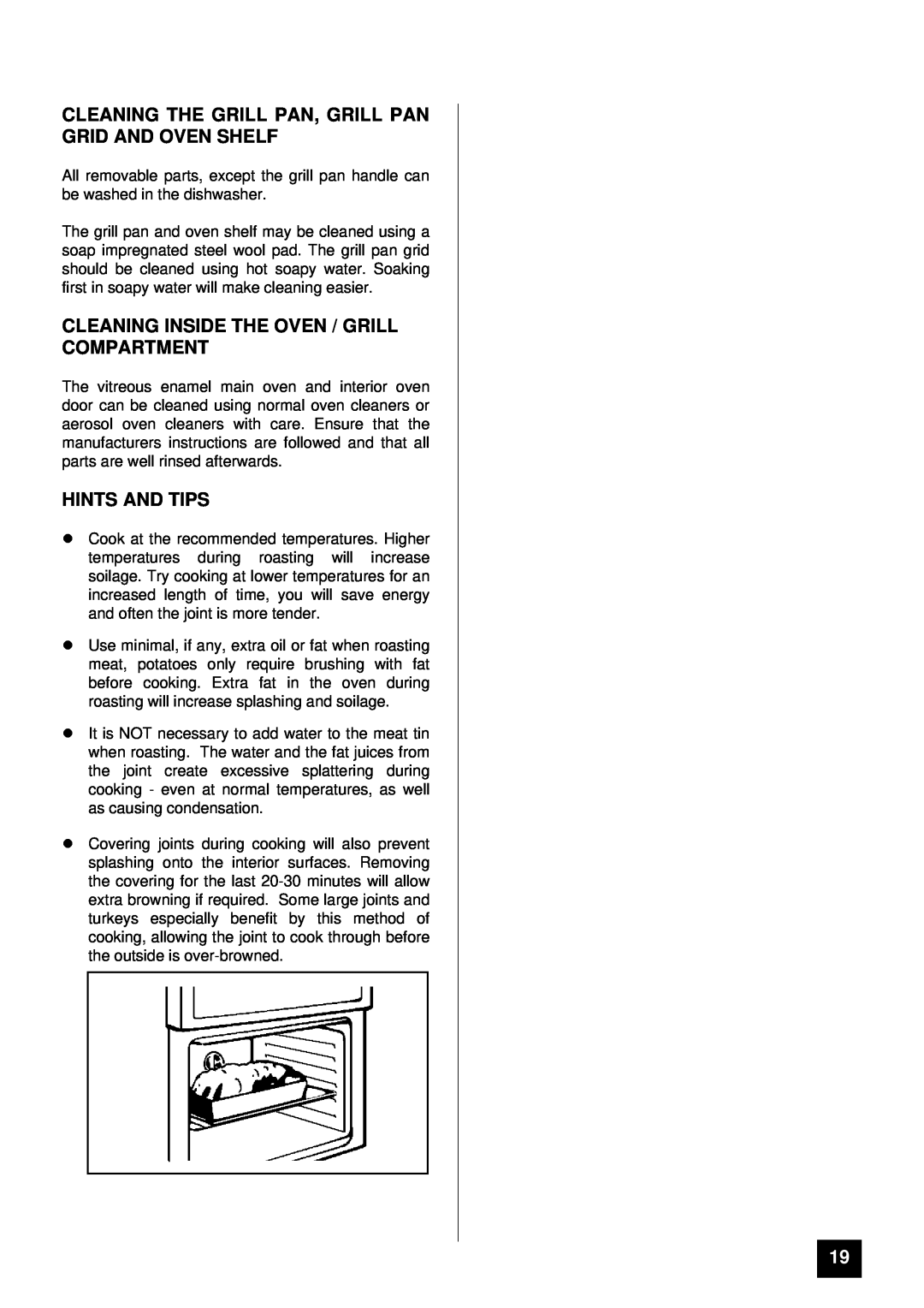 Tricity Bendix RSE50M installation instructions Cleaning Inside The Oven / Grill Compartment, Hints And Tips 