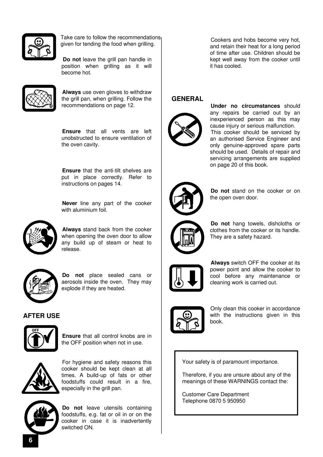 Tricity Bendix SB 200 installation instructions After USE, General 