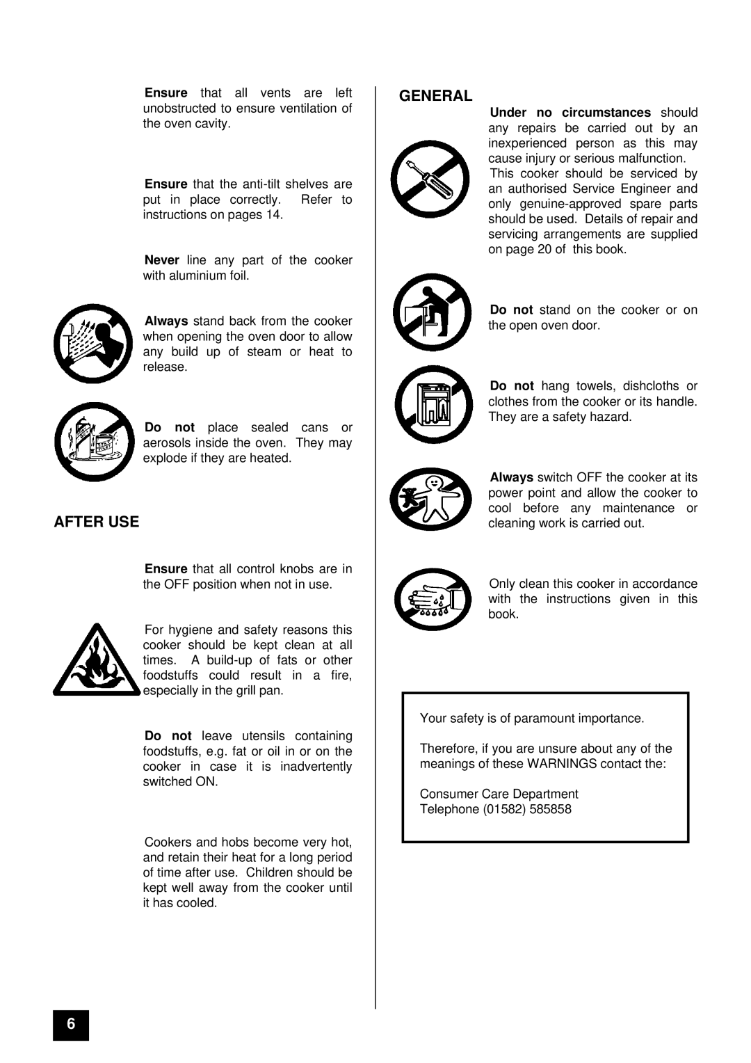 Tricity Bendix SB 410 installation instructions After USE, General 