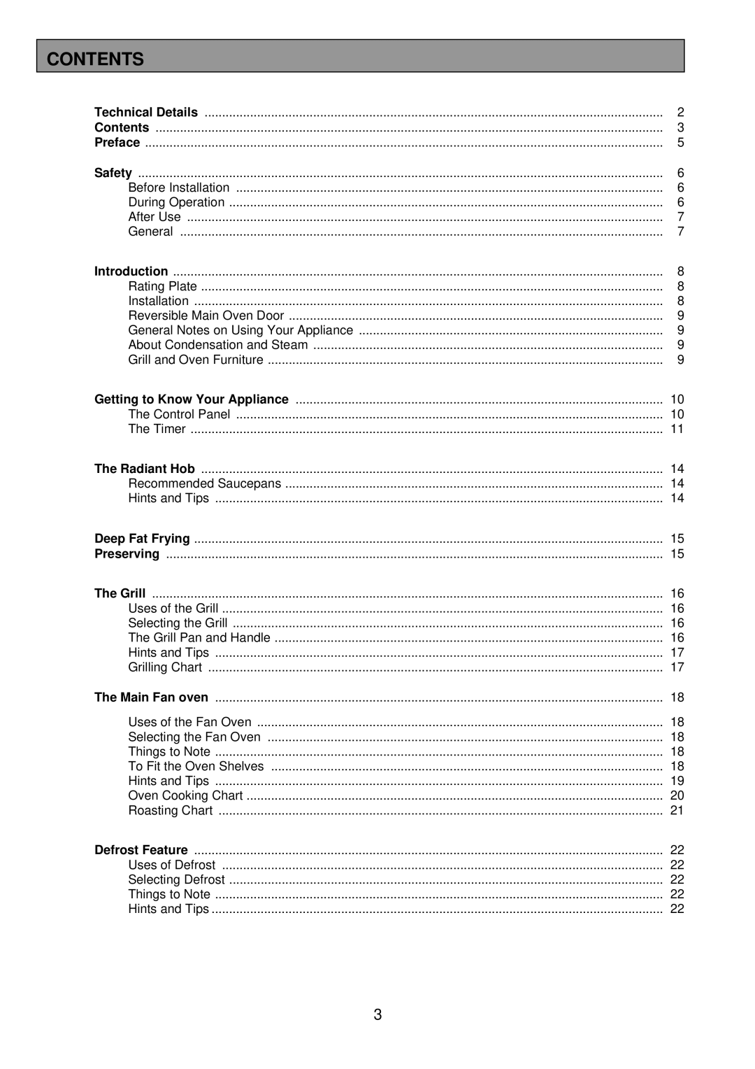 Tricity Bendix SB 422/423 installation instructions Contents 