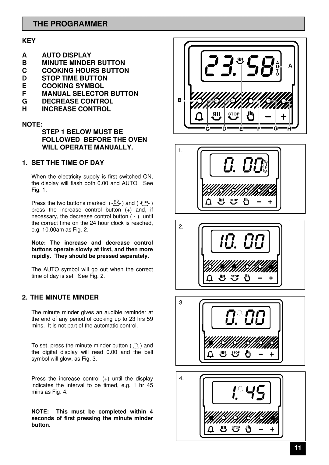 Tricity Bendix SB 461 installation instructions Programmer, Minute Minder 