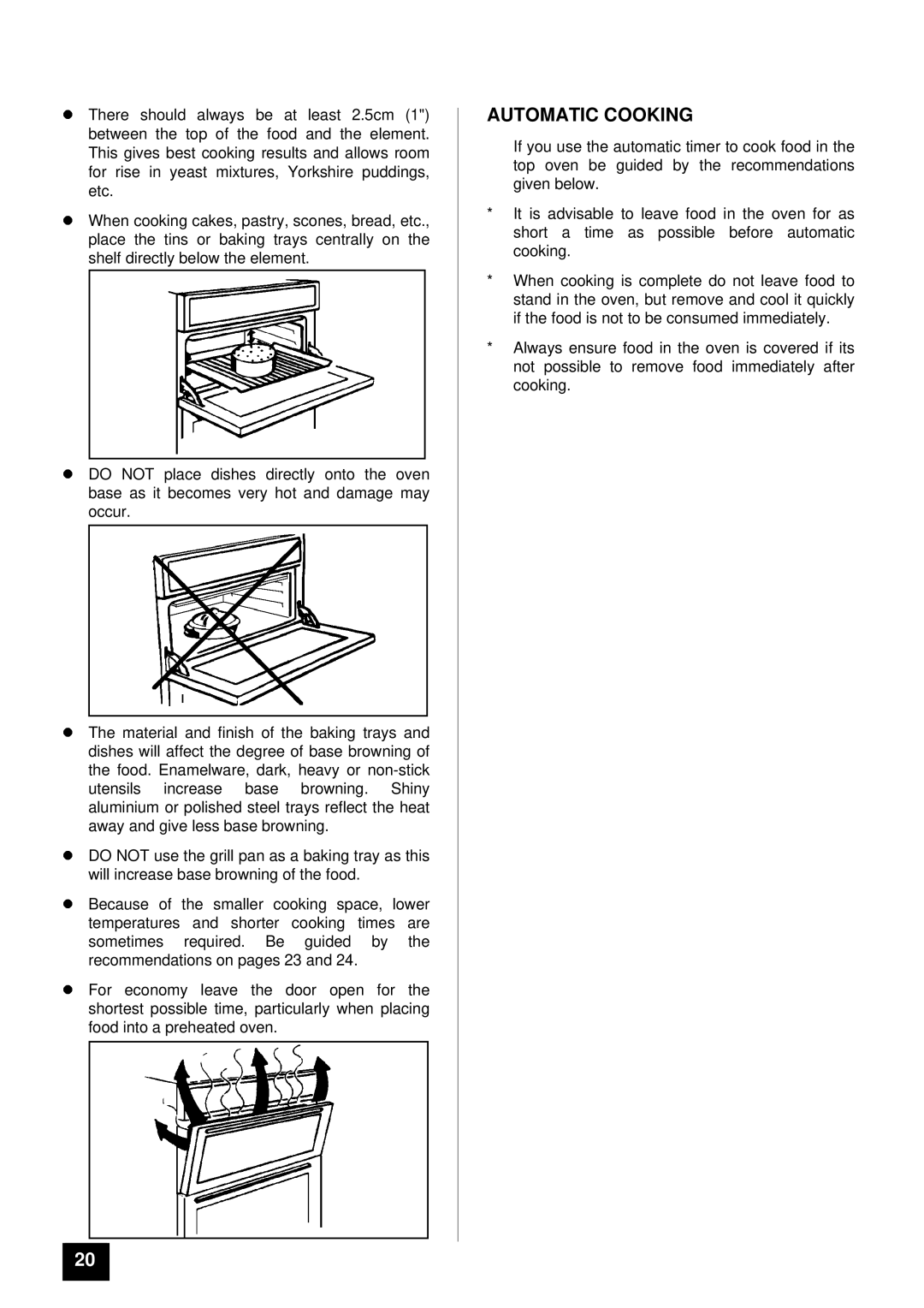 Tricity Bendix SB 461 installation instructions Automatic Cooking 