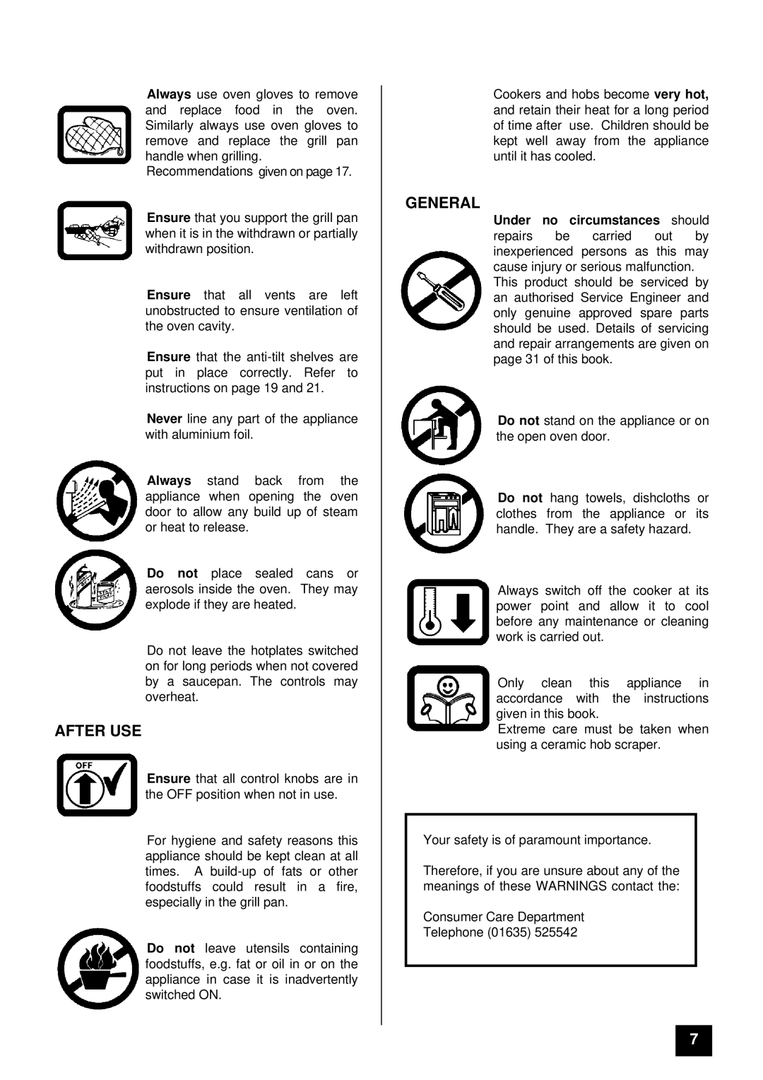 Tricity Bendix SB 461 installation instructions After USE, General 