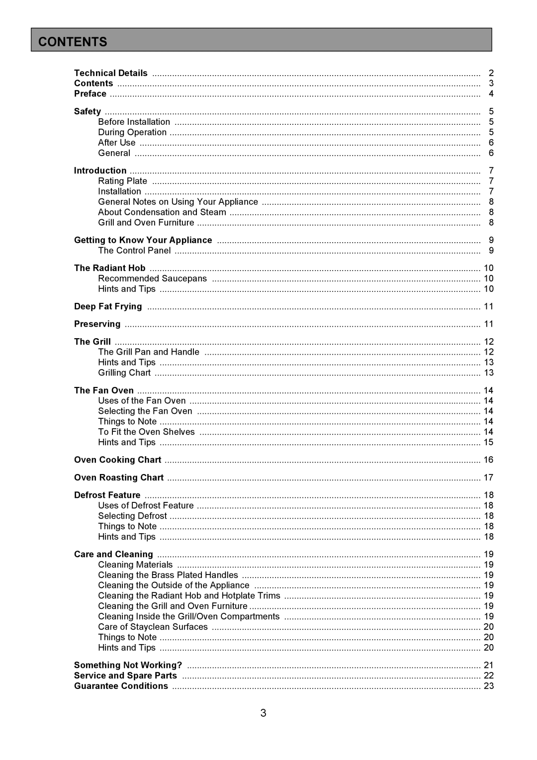 Tricity Bendix SB416 installation instructions Contents 