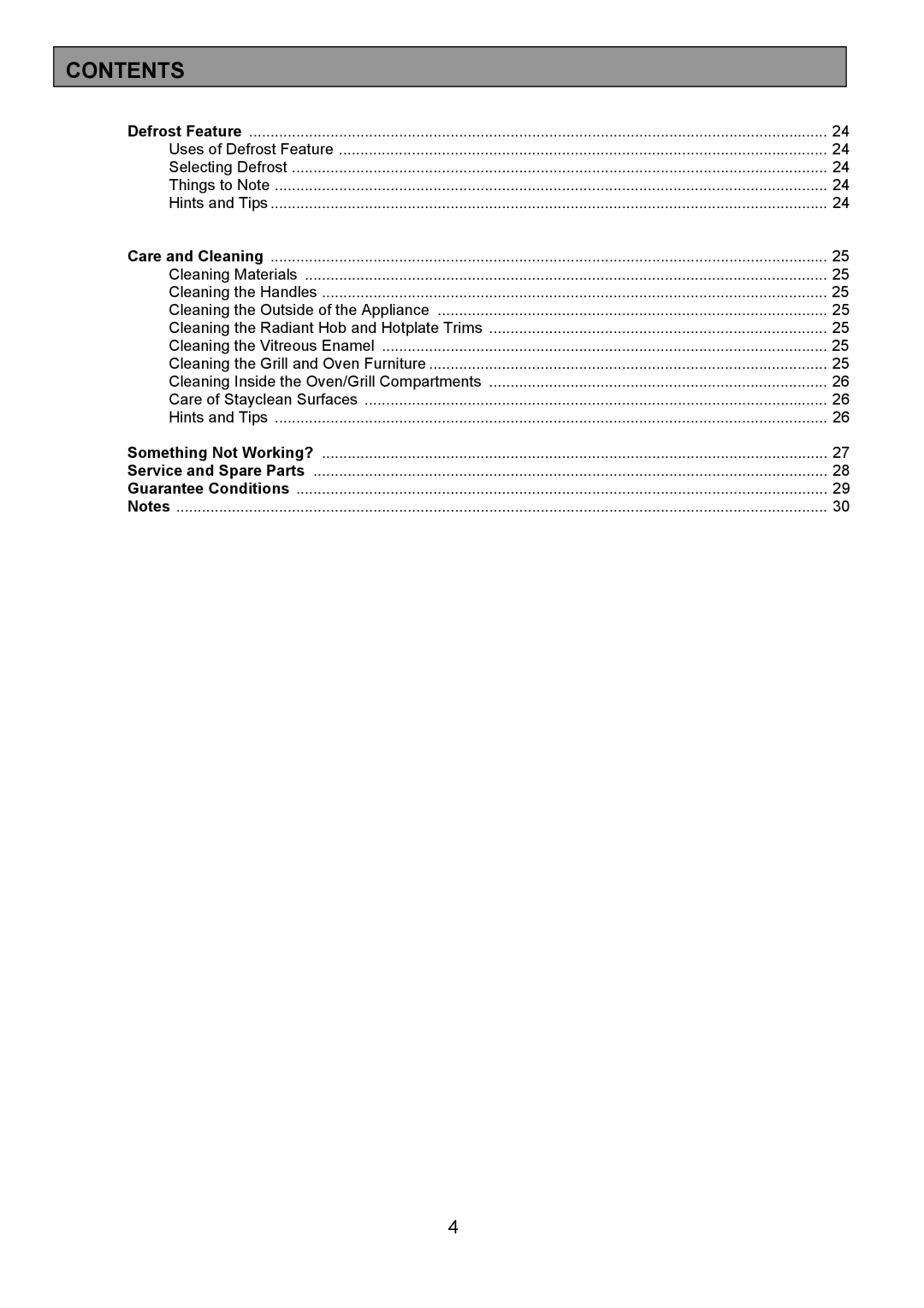 Tricity Bendix SB432 installation instructions Contents 