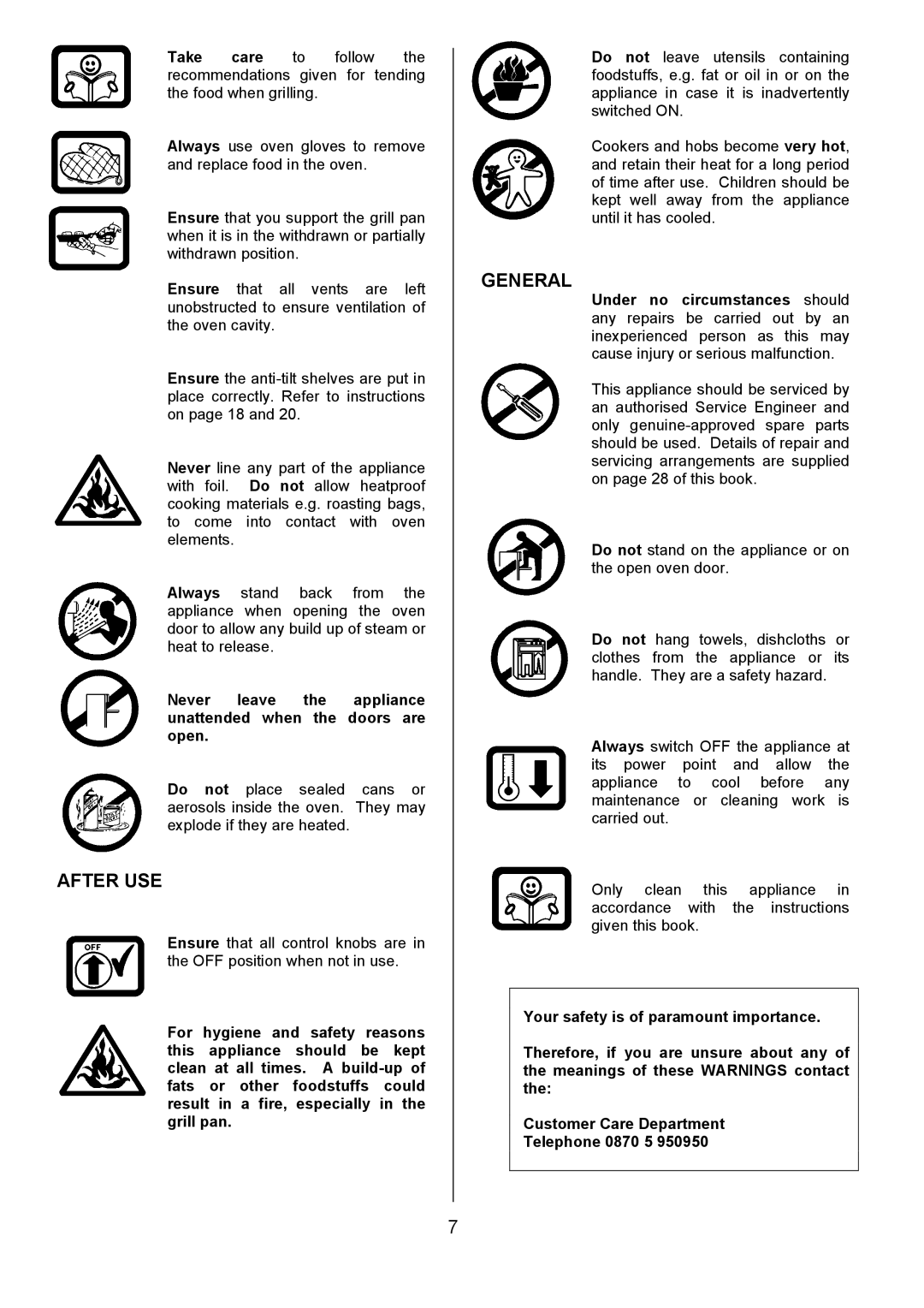 Tricity Bendix SB432 installation instructions After USE, General 