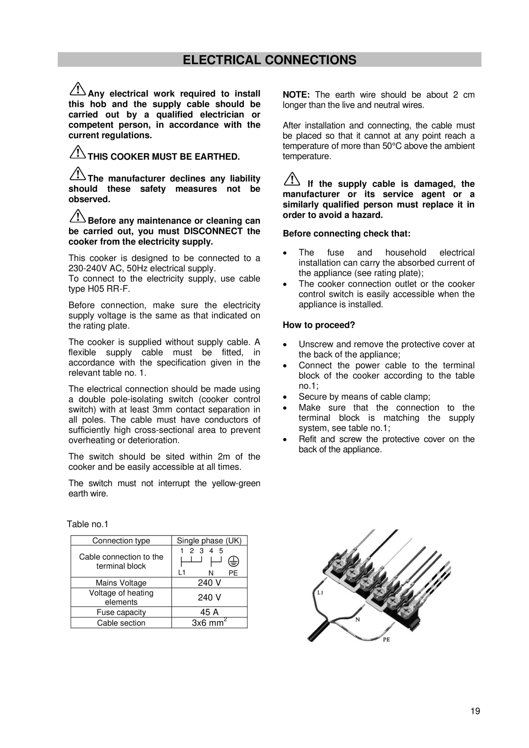 Tricity Bendix SE 210 manual Electrical Connections, How to proceed? 