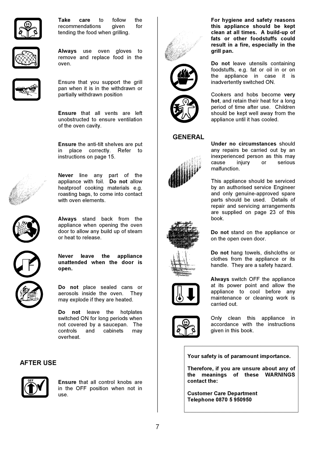 Tricity Bendix SE305 installation instructions After USE, General 