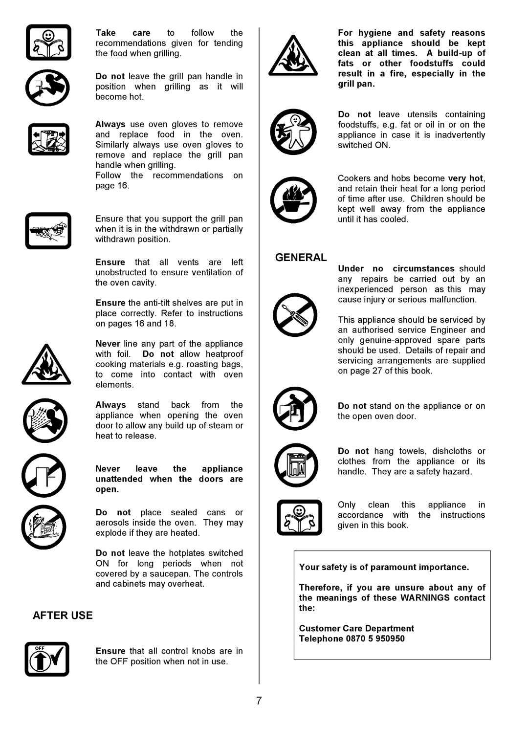 Tricity Bendix SE323 installation instructions After USE, General 