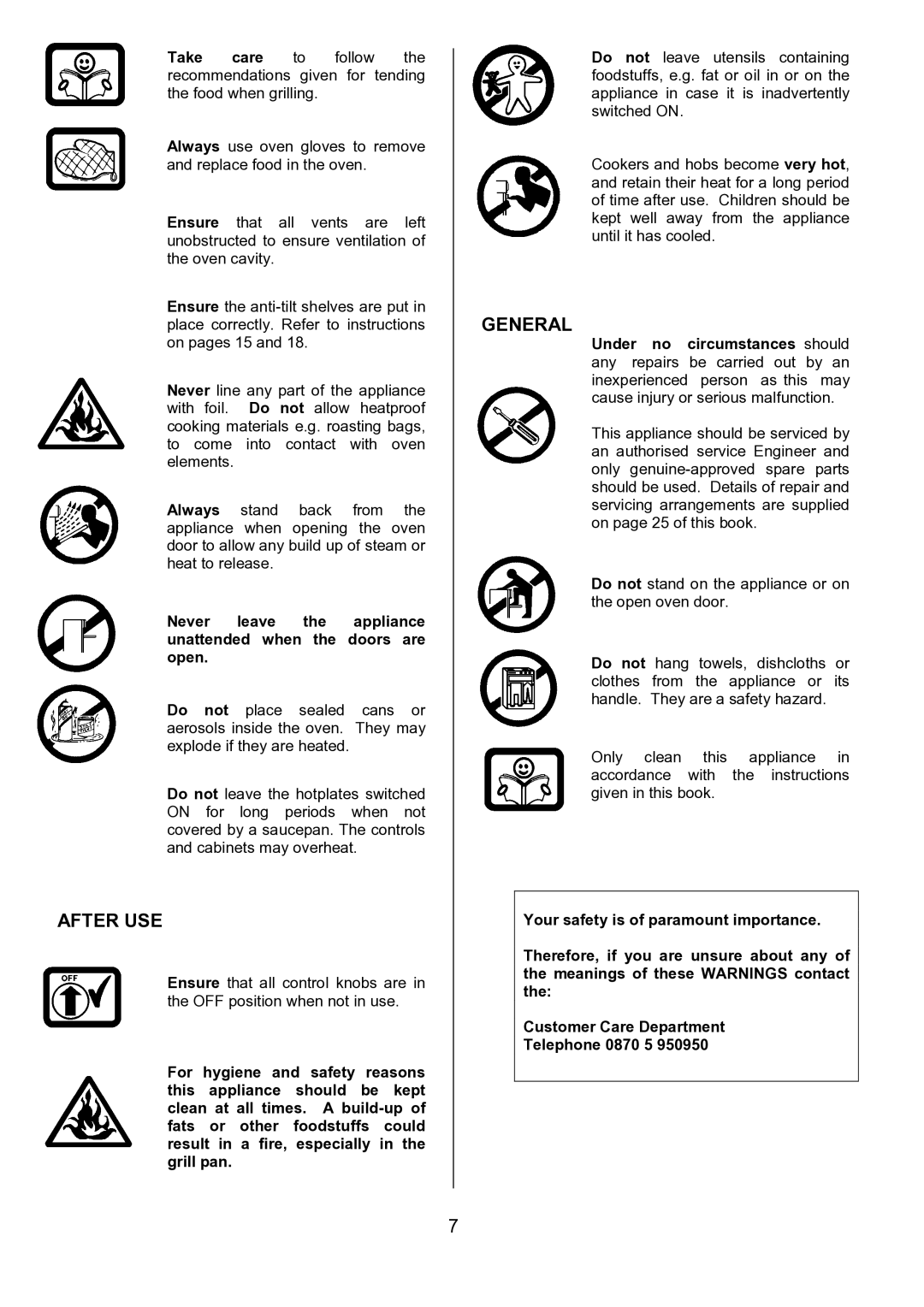 Tricity Bendix SE402 installation instructions After USE, General 