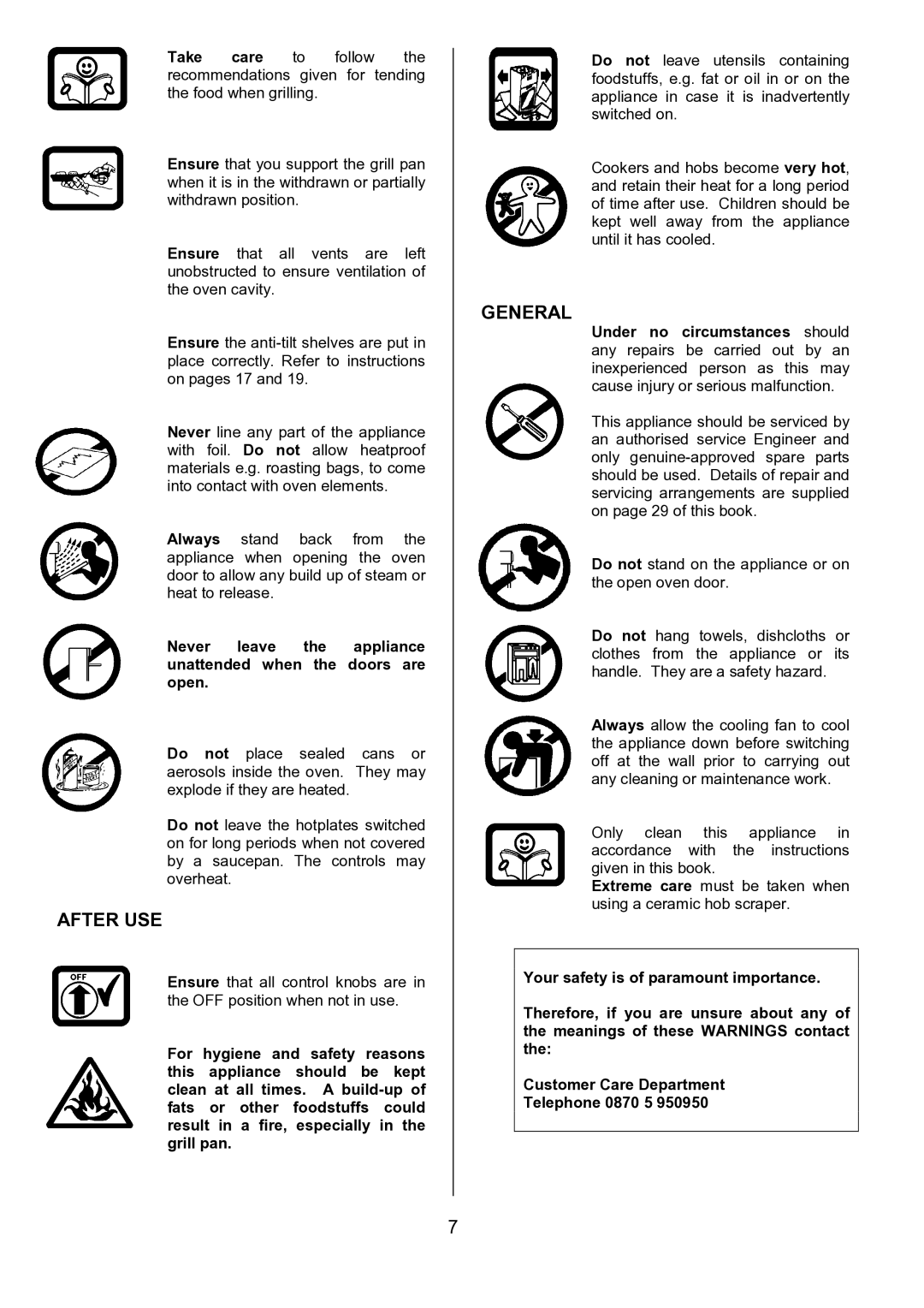 Tricity Bendix SE424 installation instructions After USE, General 