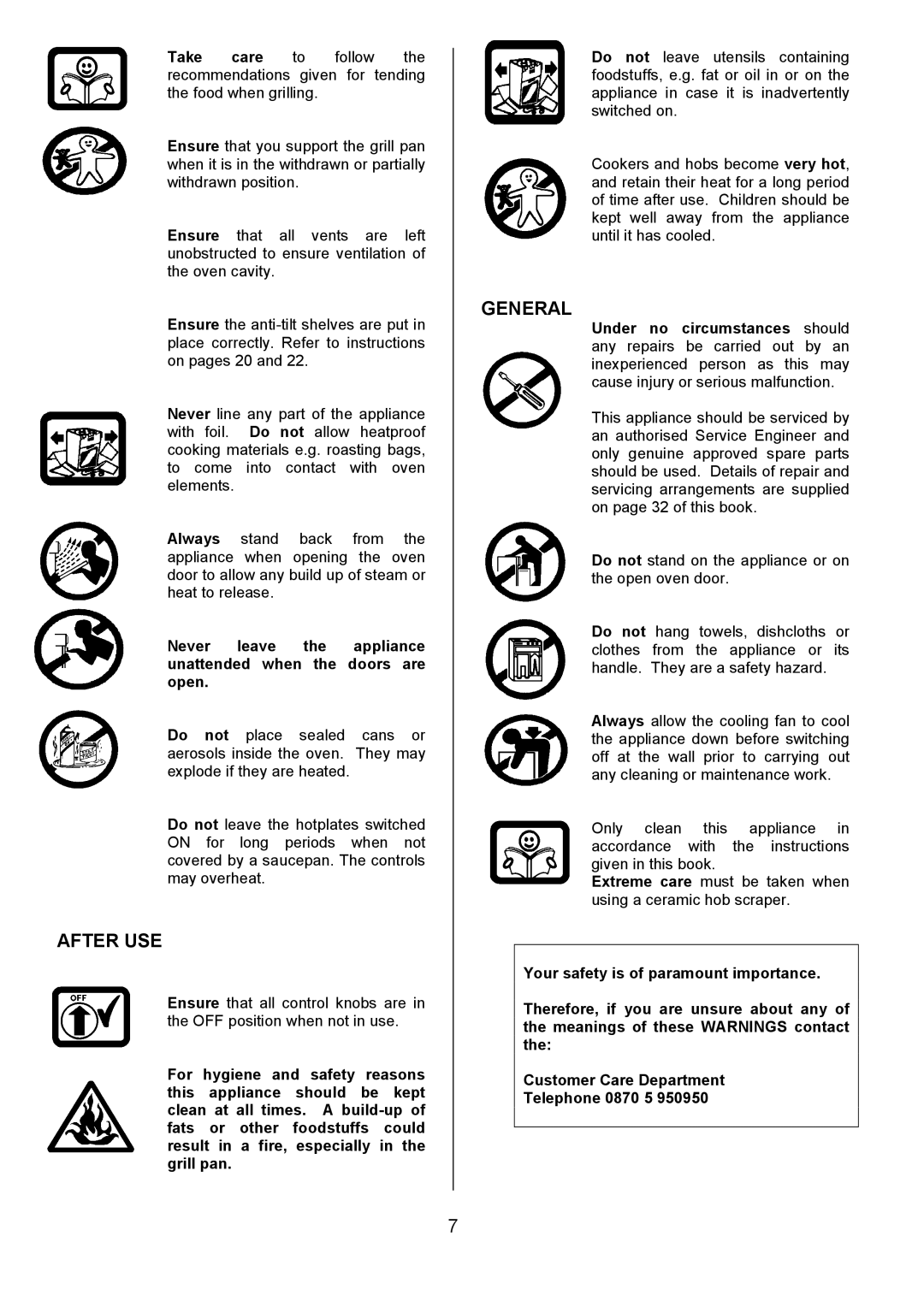 Tricity Bendix SE454 installation instructions After USE, General 