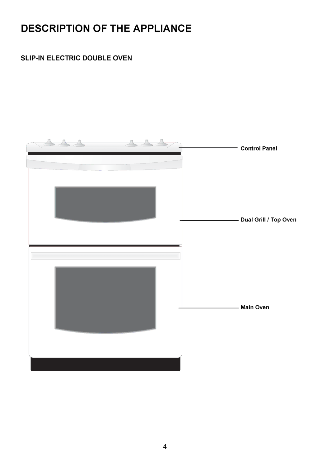 Tricity Bendix SE501 installation instructions Description of the Appliance, SLIP-IN Electric Double Oven 