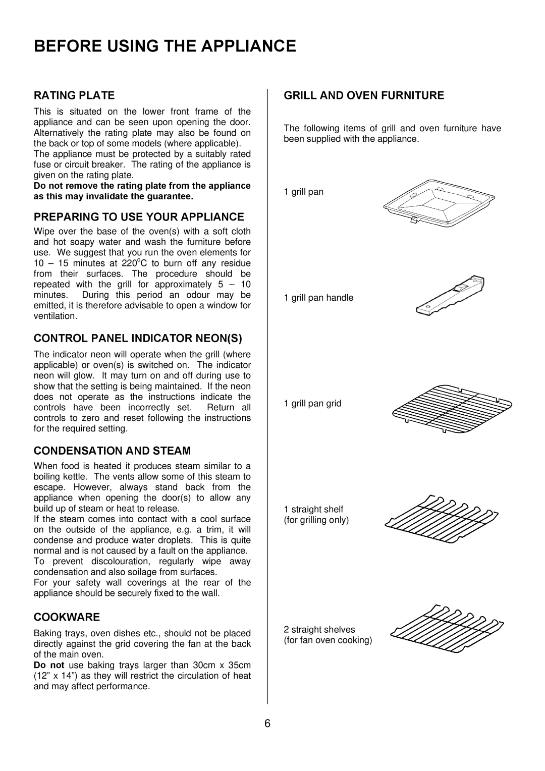 Tricity Bendix SE501 installation instructions Before Using the Appliance 