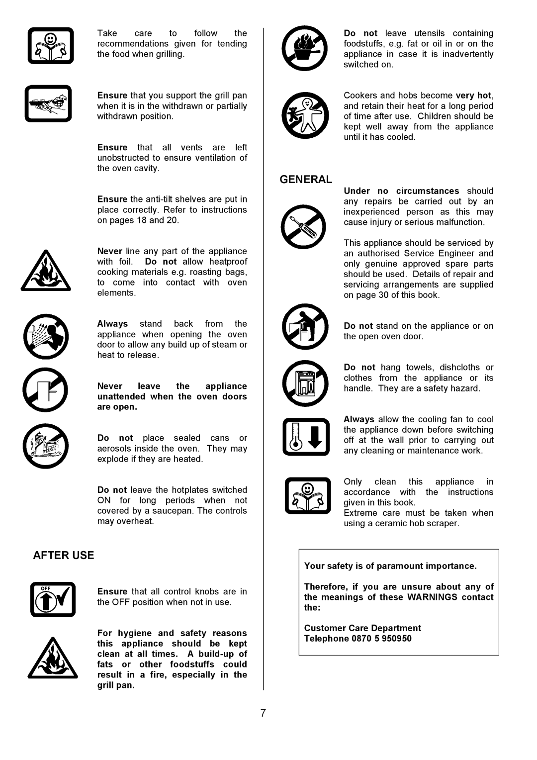 Tricity Bendix SE505 installation instructions After USE, General 