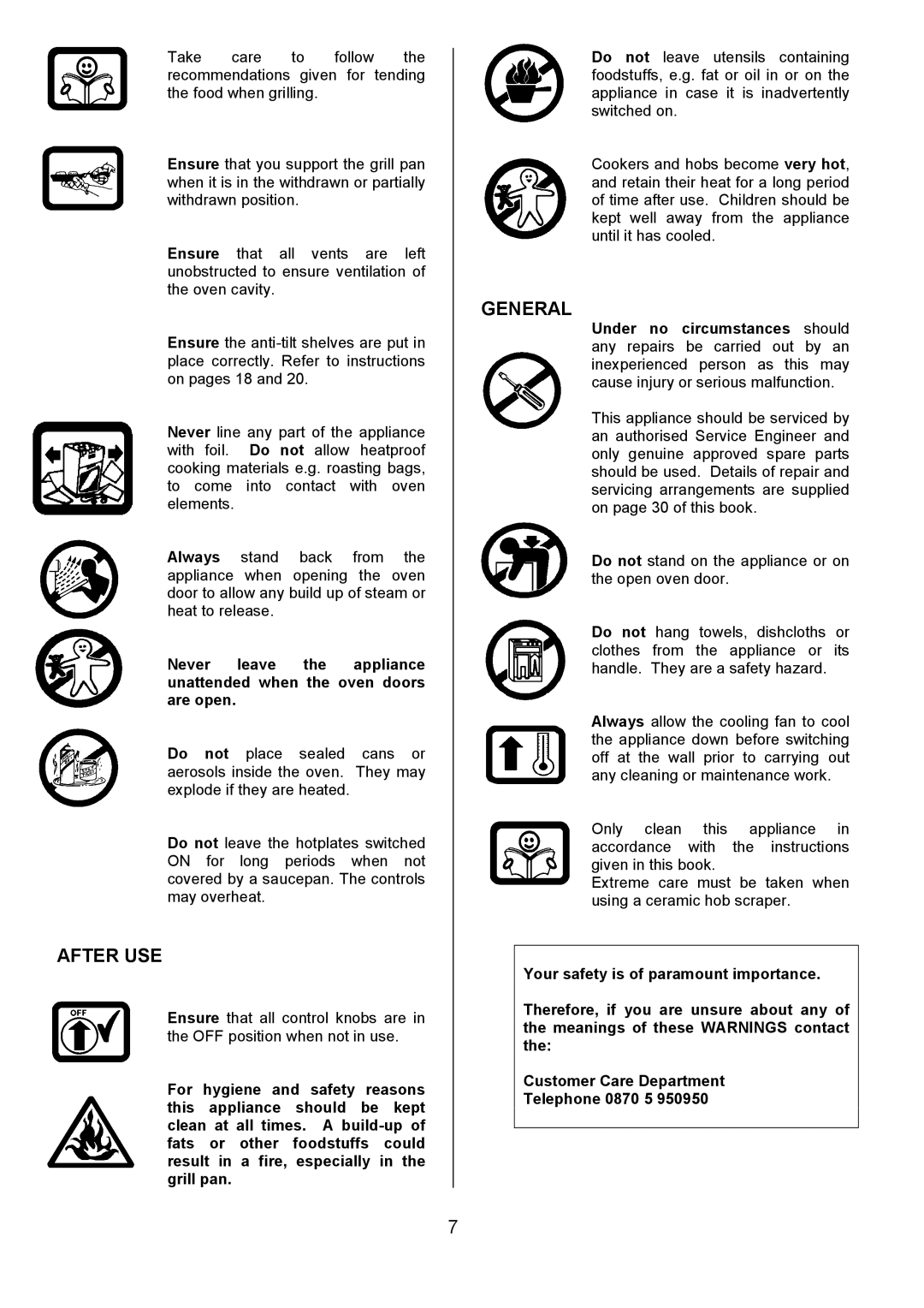 Tricity Bendix SE553 installation instructions After USE, General 