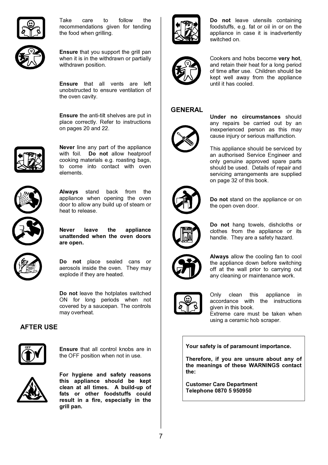 Tricity Bendix SE556 installation instructions After USE, General 