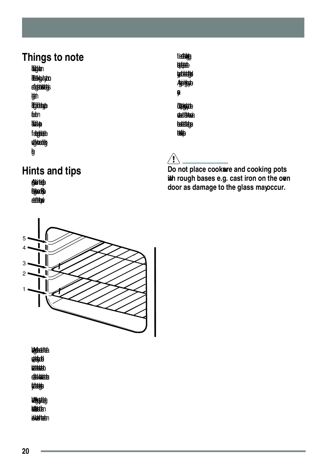 Tricity Bendix SE558 user manual Things to note 