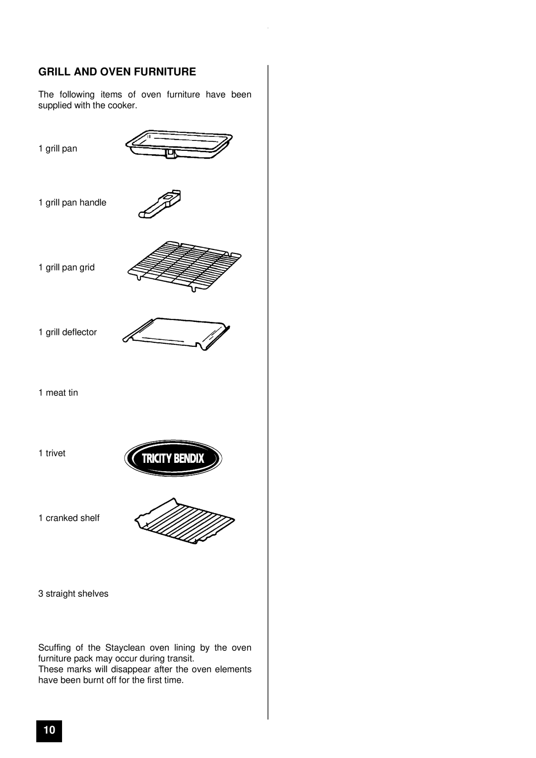 Tricity Bendix SI 535 installation instructions Grill and Oven Furniture 