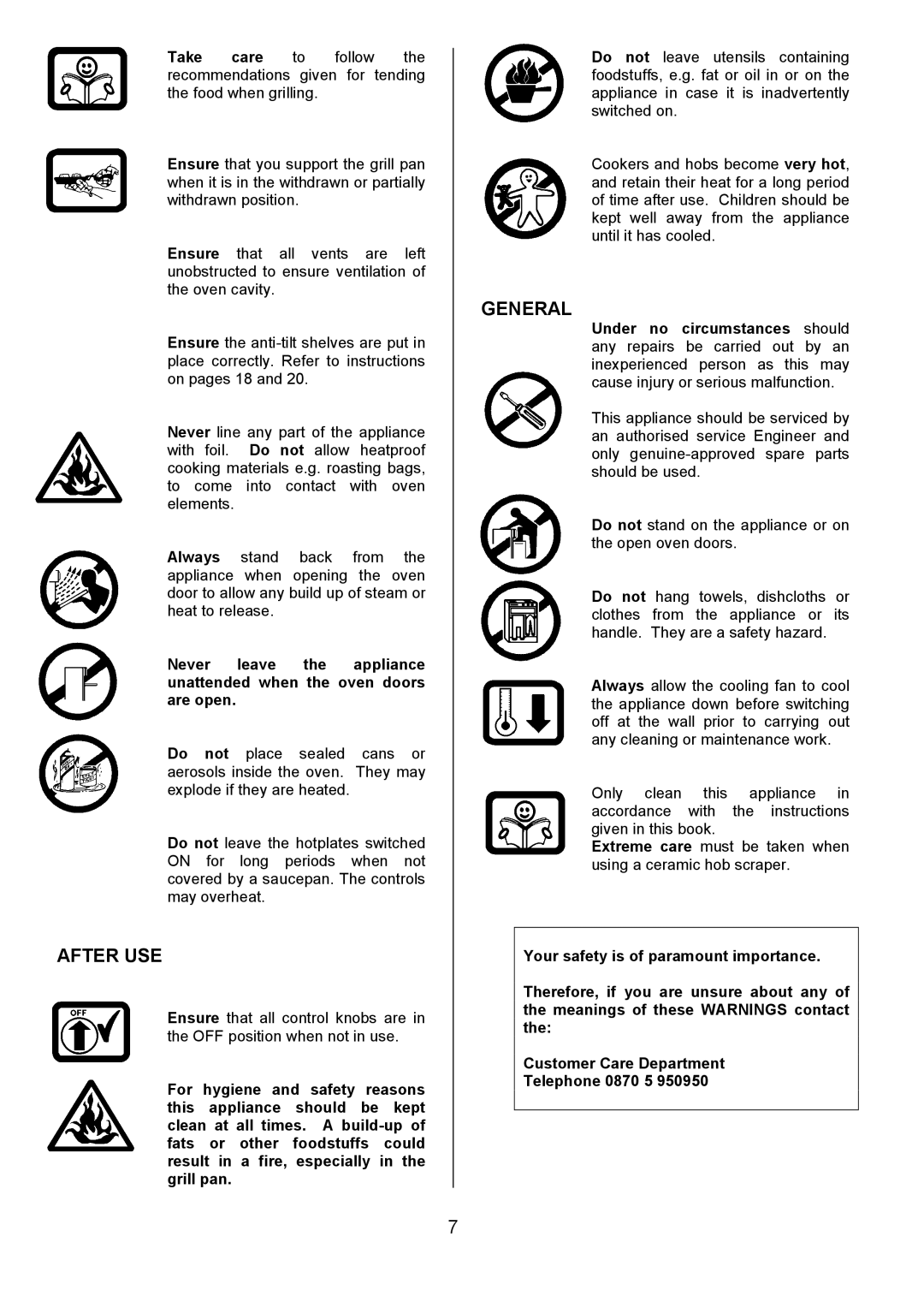 Tricity Bendix SI505 installation instructions After USE, General 