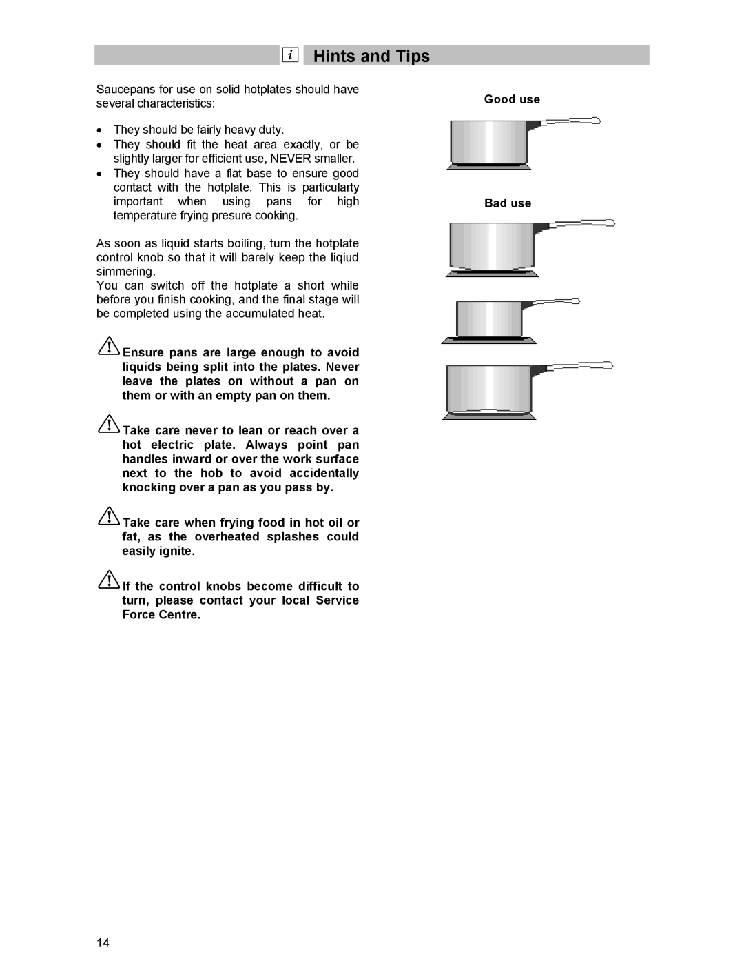 Tricity Bendix SIE 233 manual Hints and Tips 