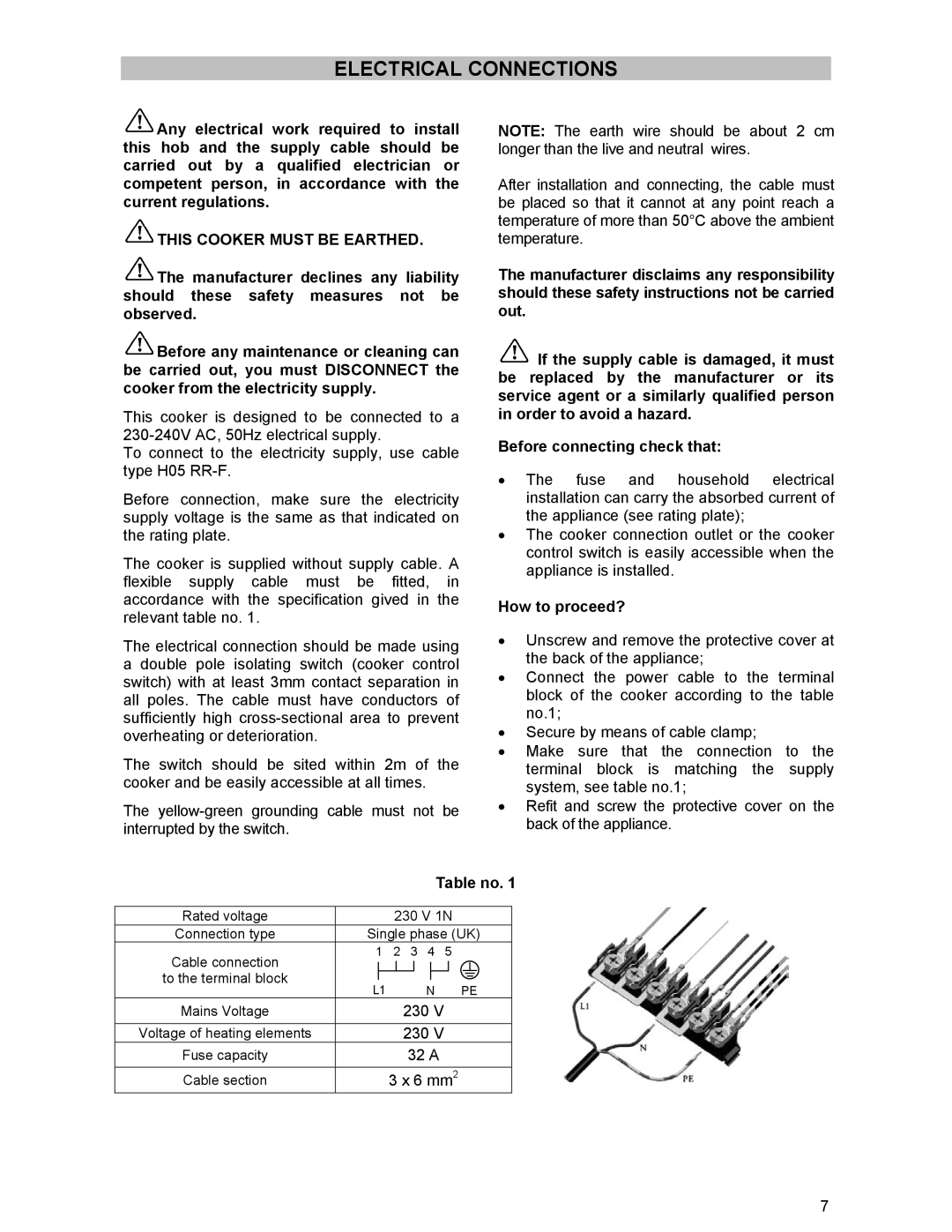 Tricity Bendix SIE 233 manual Electrical Connections, How to proceed? 