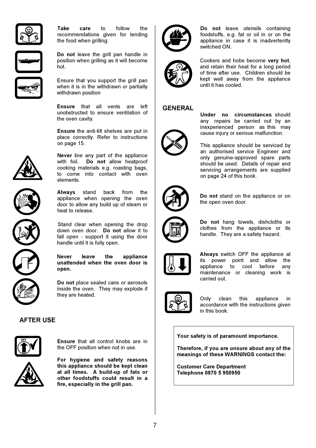 Tricity Bendix SIE 252 installation instructions After USE, General 