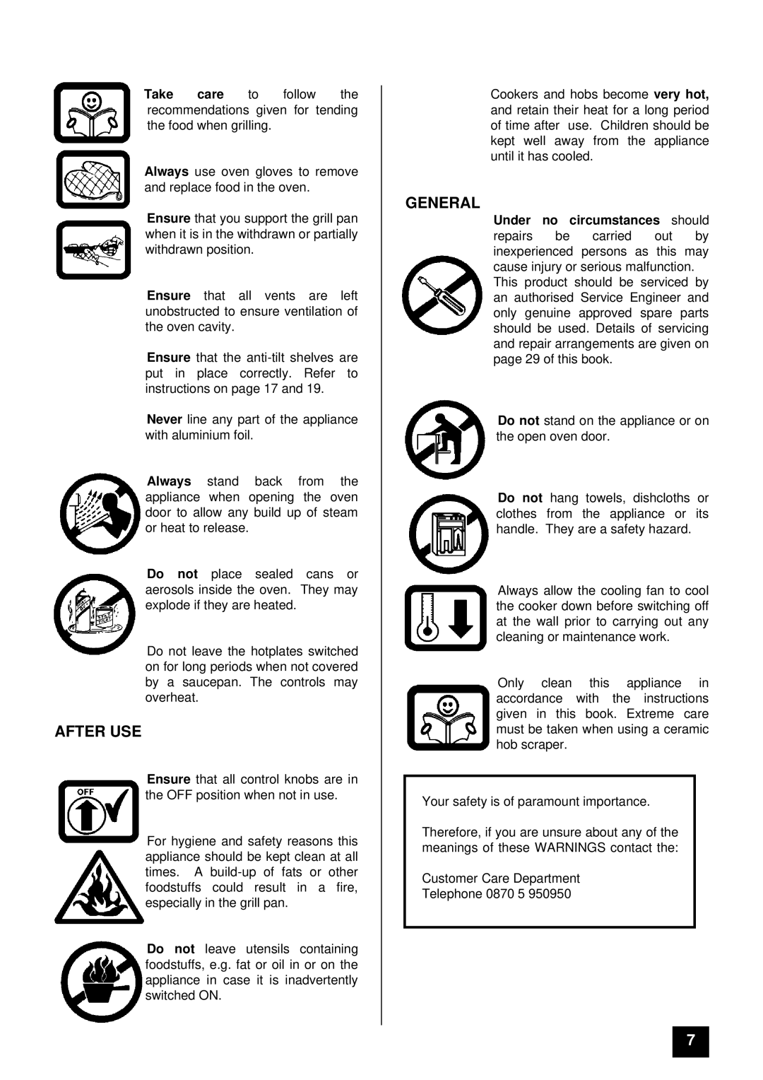 Tricity Bendix SIE 459 installation instructions After USE, General 