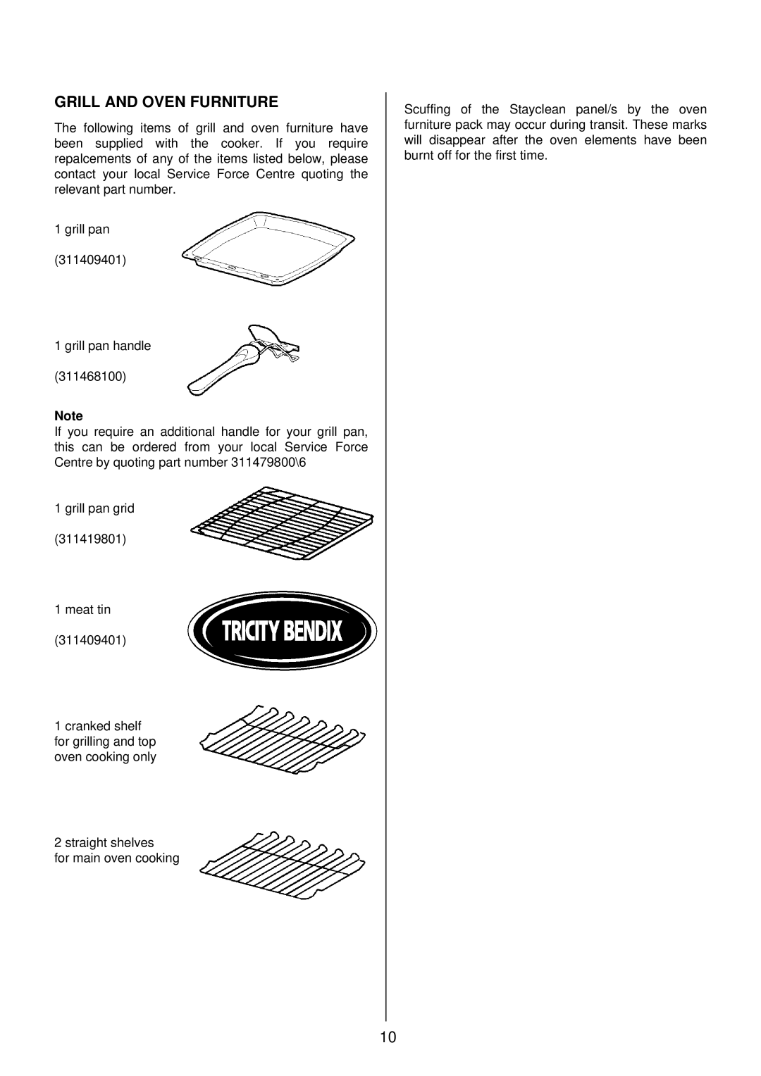 Tricity Bendix SIE 532 installation instructions Grill and Oven Furniture 